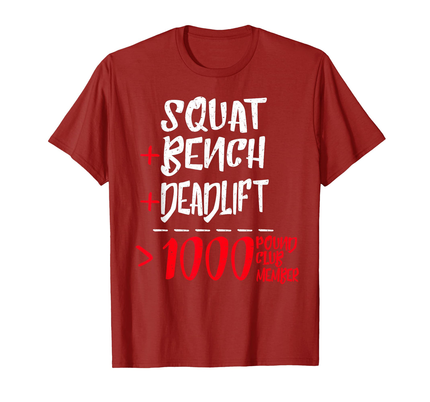 Gym Training FH 1000 Pound Club Member T-Shirt - Men's Black Classic Fit Modern Lightweight Cotton 50% Polyester 50% Short Sleeve Crew Neck T-Shirt