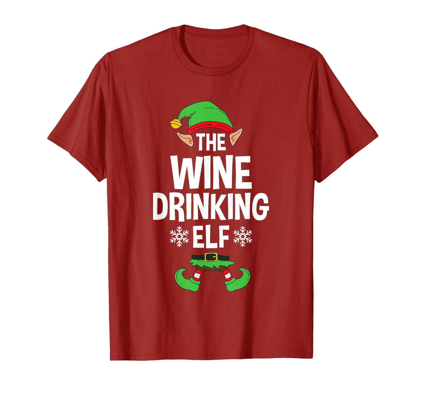 The Wine Drinking Elf Party Family Group Matching X-Mas T-Shirt