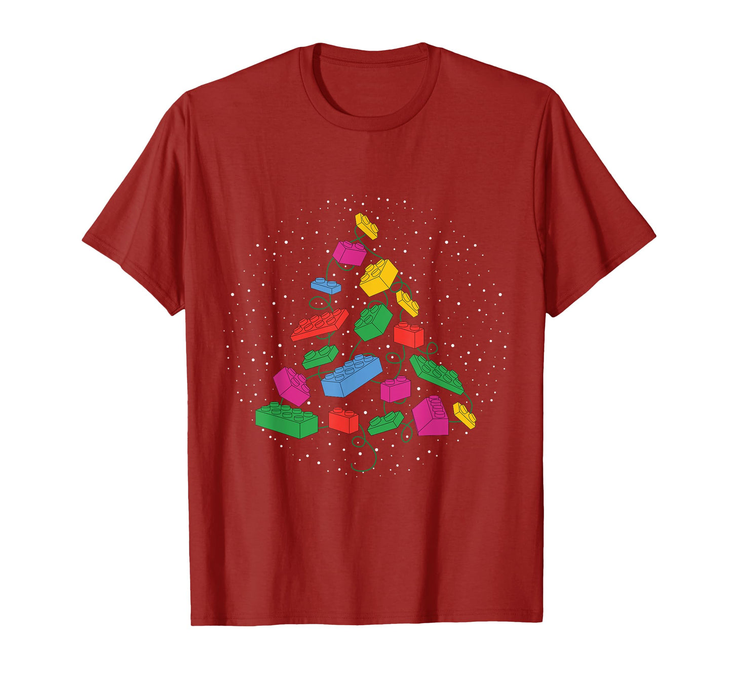 Block Building Builder Brick Christmas Tree Block Builder T-Shirt