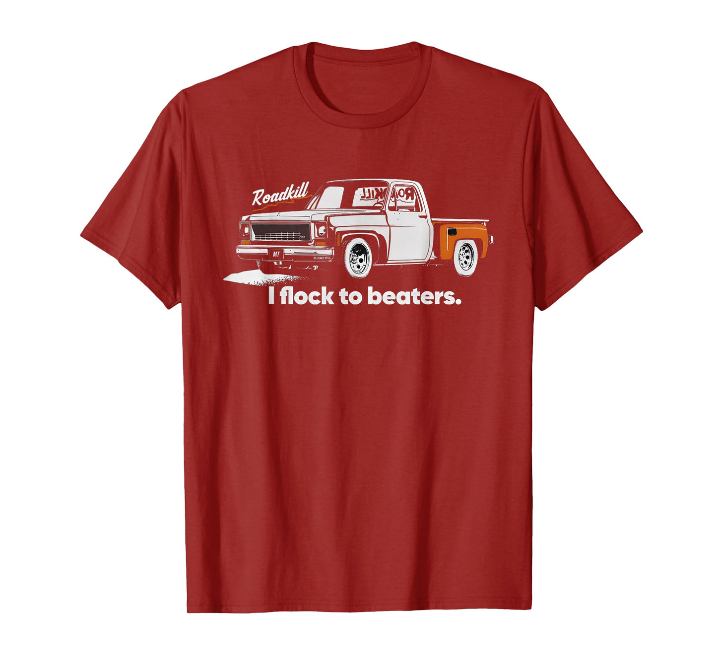 Roadkill I Flock to Beaters Adult T-Shirt