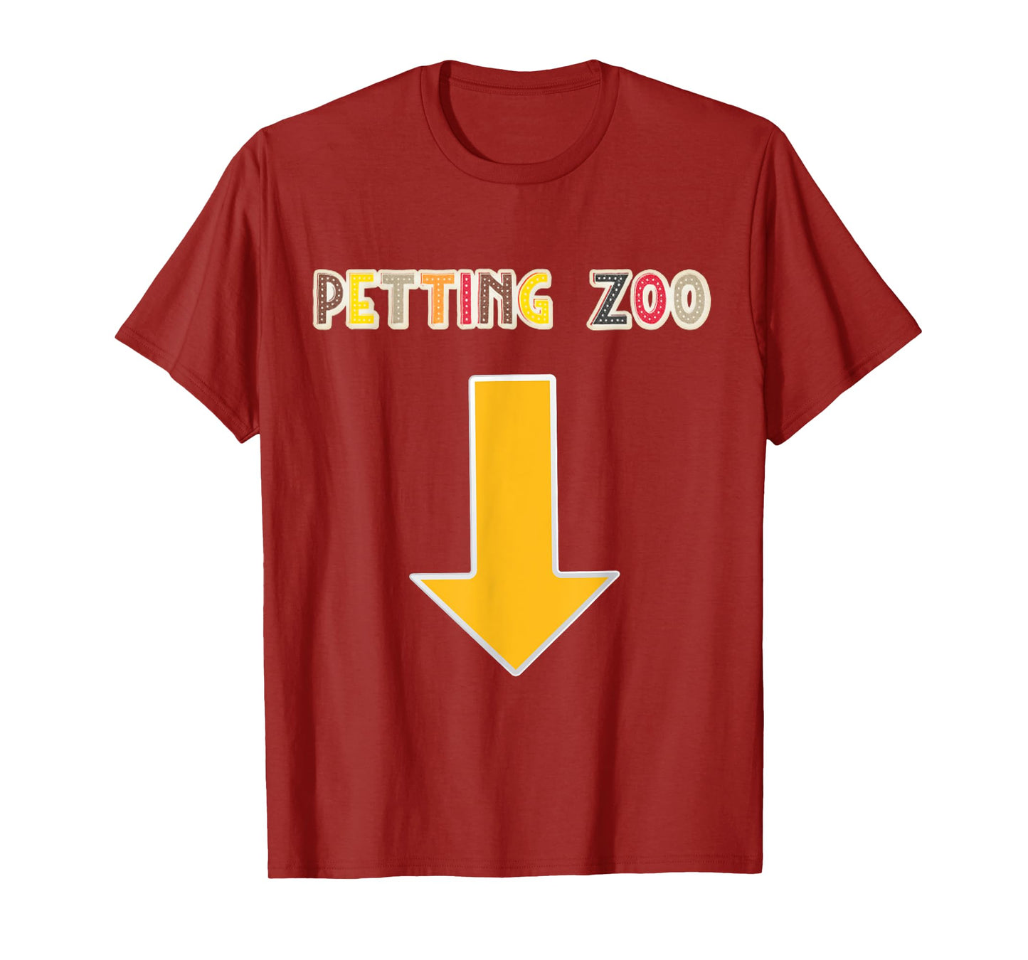 Mens Funny Guys Adult Humor Petting Zoo Arrow Down T-Shirt