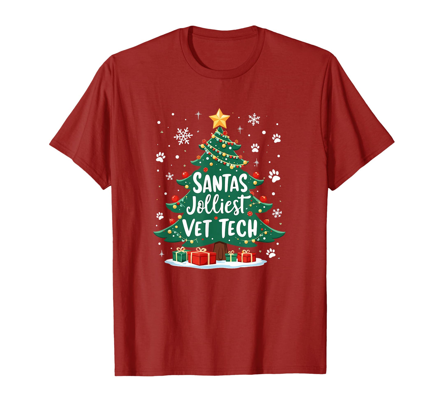 Santas Jolliest Vet Tech | Funny Christmas T-Shirt