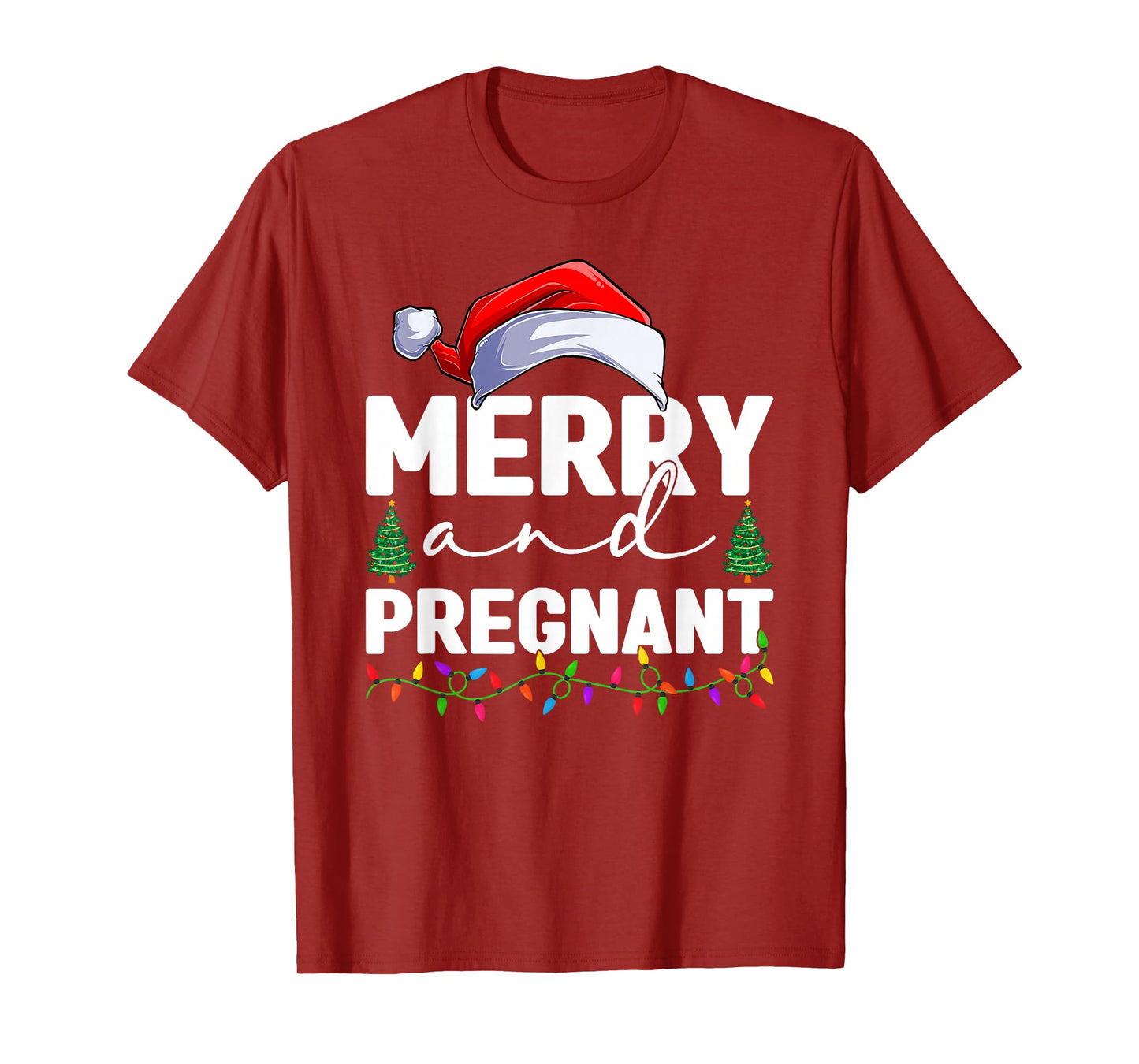 Merry and Pregnant Christmas Pregnancy Announcement Xmas T-Shirt
