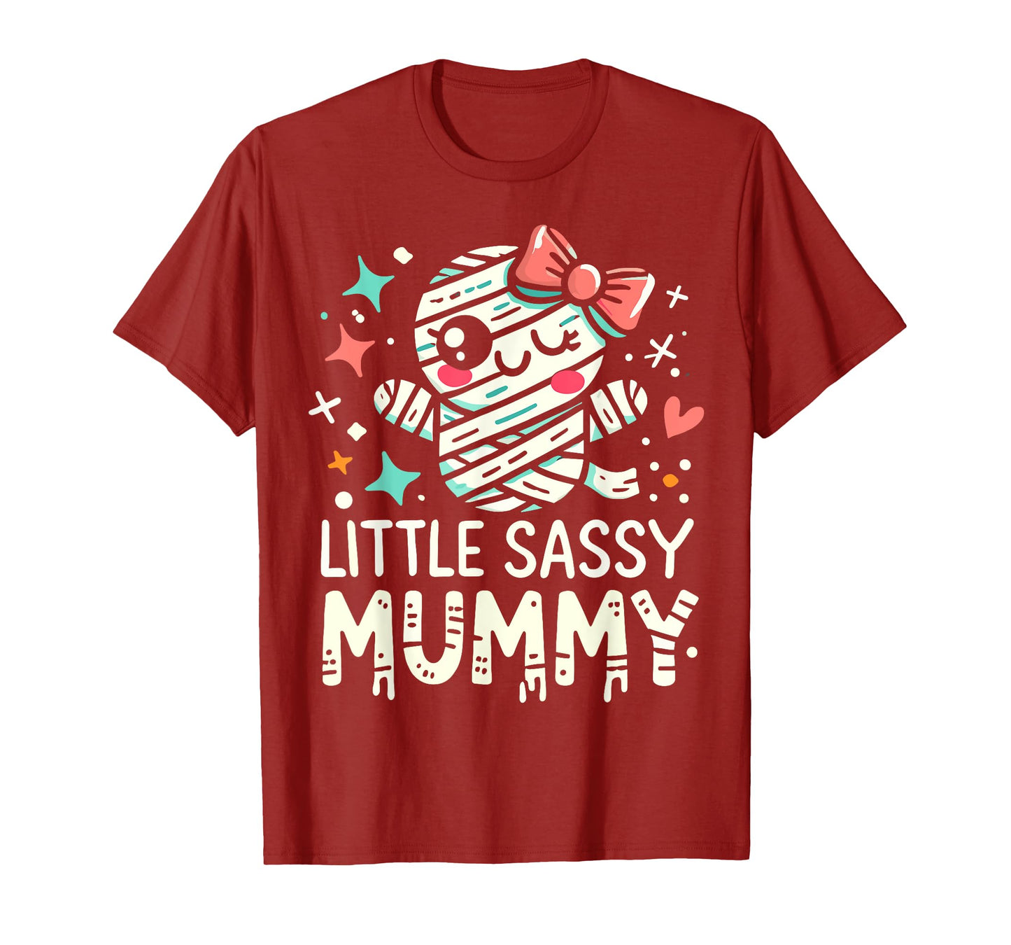 Kids Little Sassy Mummy Girl Cute Mummy Halloween Decor T-Shirt
