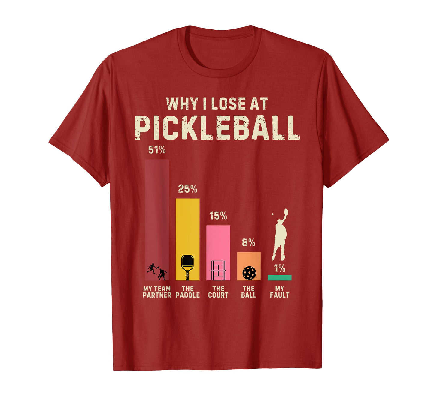Why I Lose at Pickleball Funny Pickleball T-Shirt