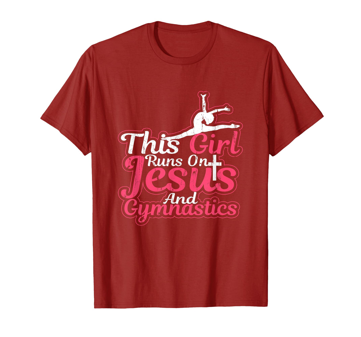 This Girl Runs On Jesus And Gymnastics T Shirt Christian Gym