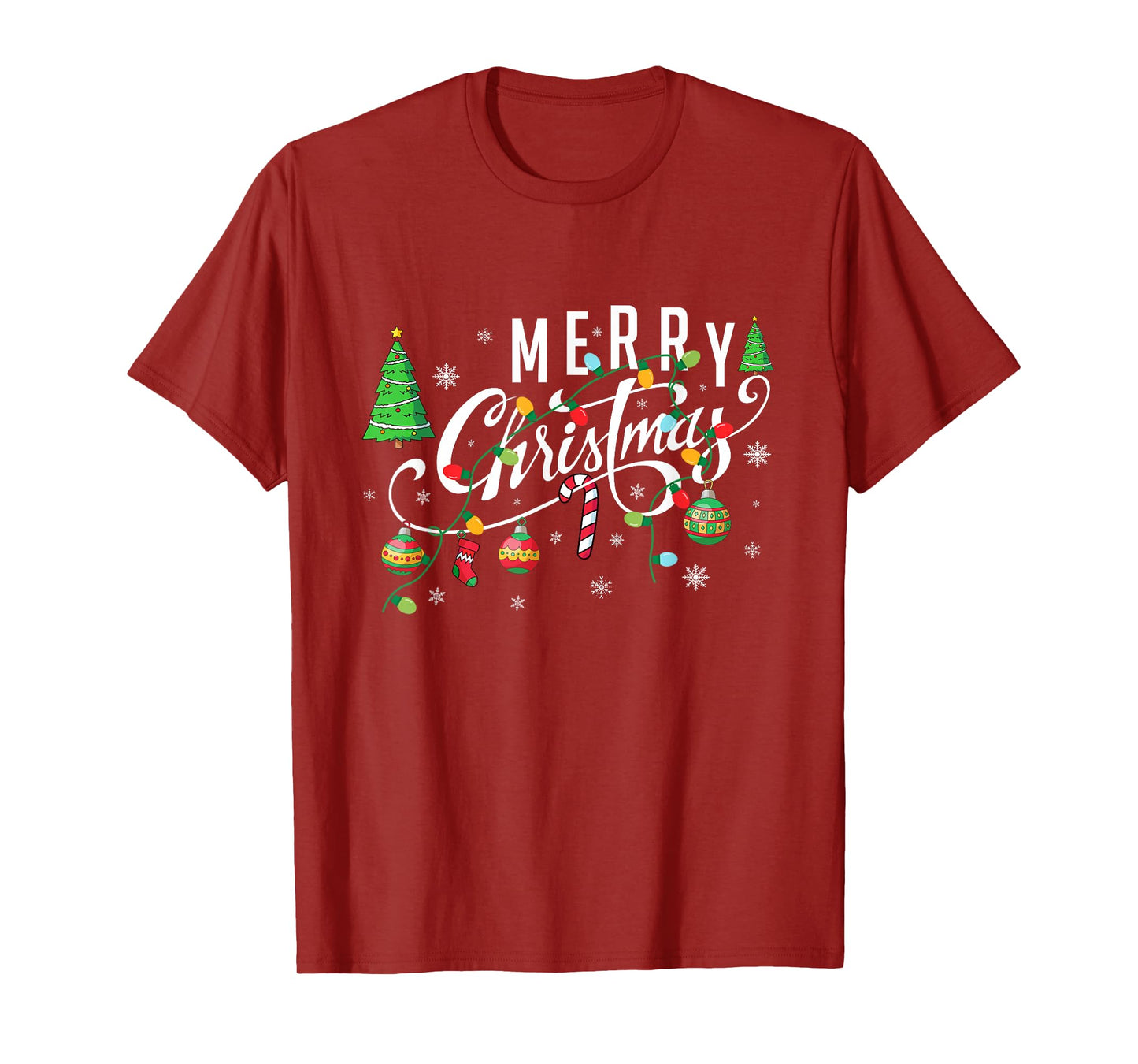 Merry Christmas Lights Decoration Holiday Xmas Family T-Shirt