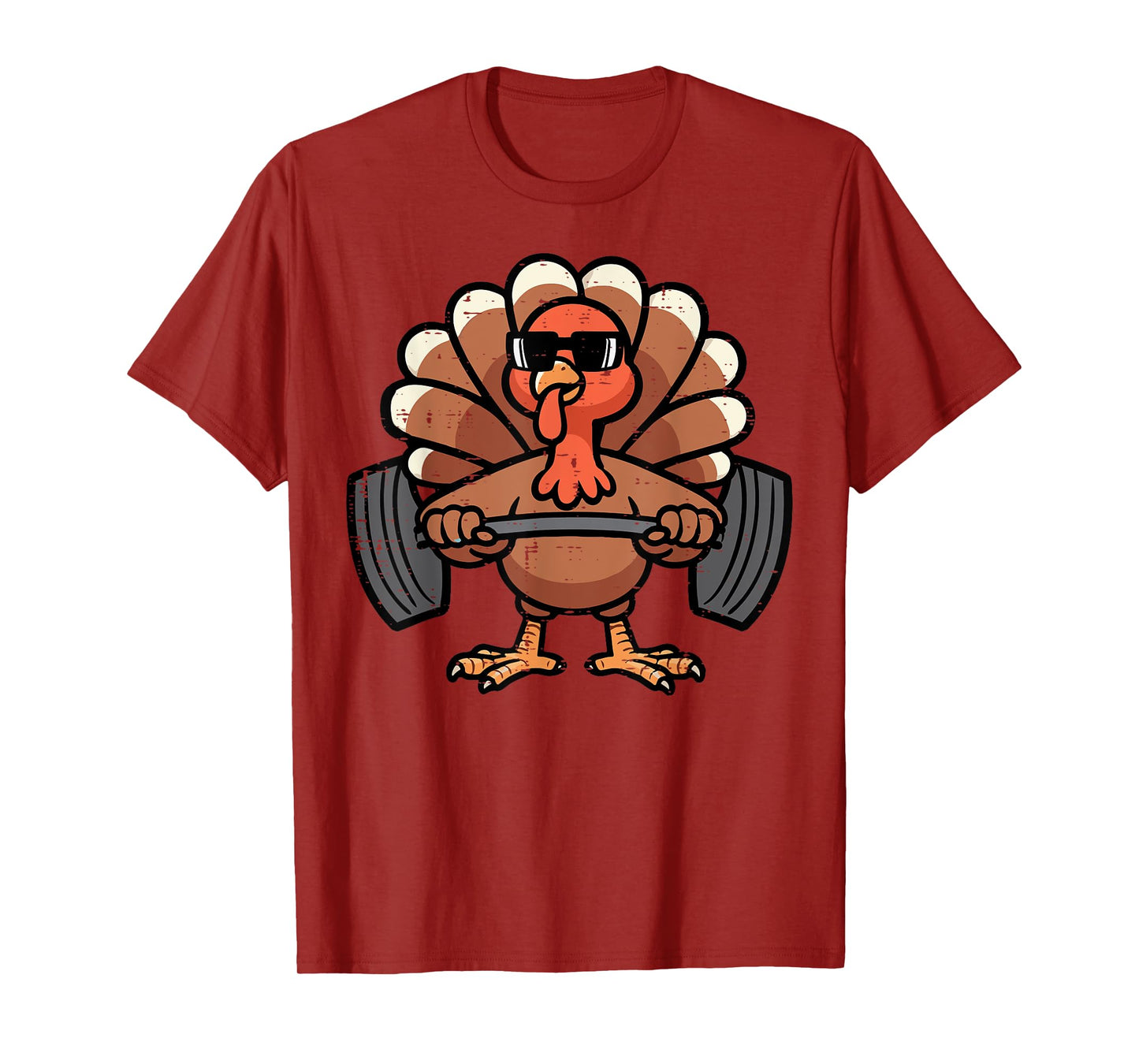 Thanksgiving Workout Turkey Barbell Lift Gym Men Women Kids T-Shirt