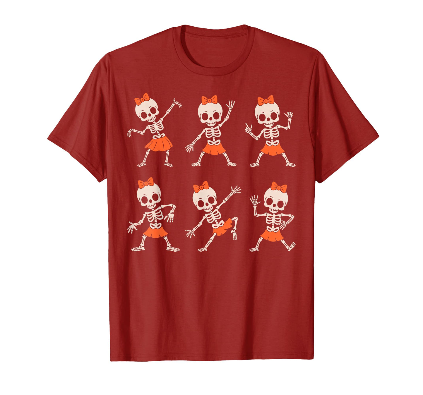 Funny Cute Dancing Skeleton Halloween Girls Kids Toddlers T-Shirt
