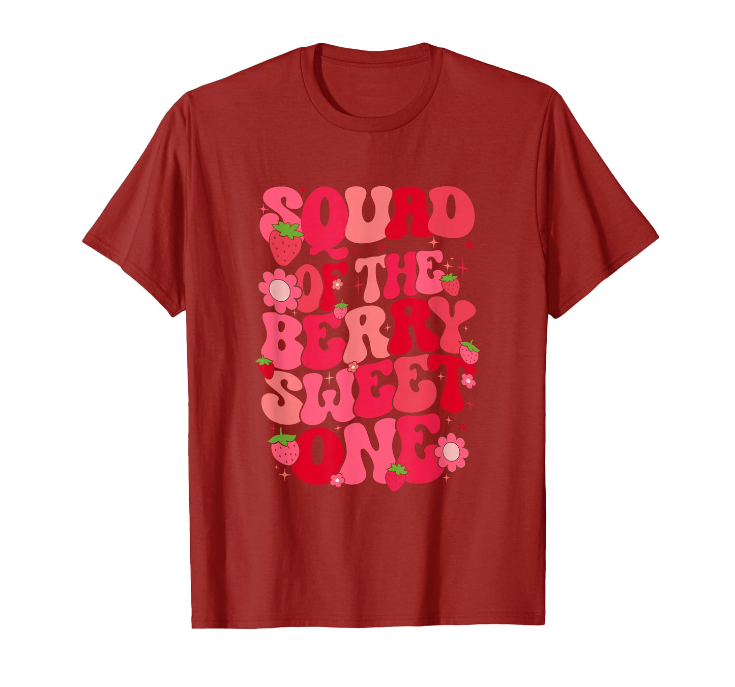 Squad Of The Berry Sweet One Strawberry First Birthday T-Shirt