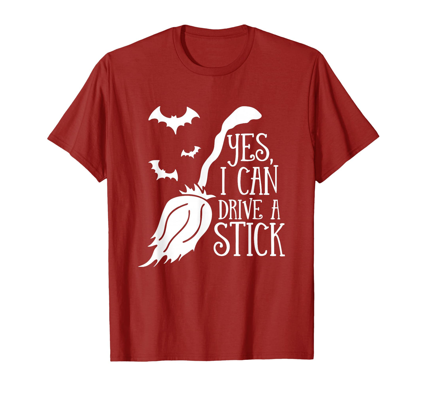 Yes I Can Drive A Stick Halloween Witch Broom Witch Spooky T-Shirt
