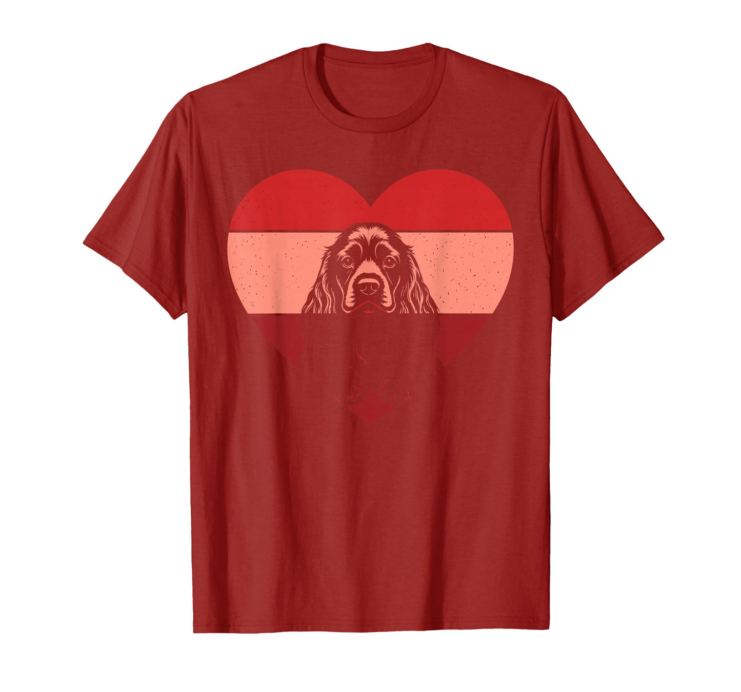 Retro Heart Cocker Spaniel Dog Vintage Valentine Womens Mens T-Shirt
