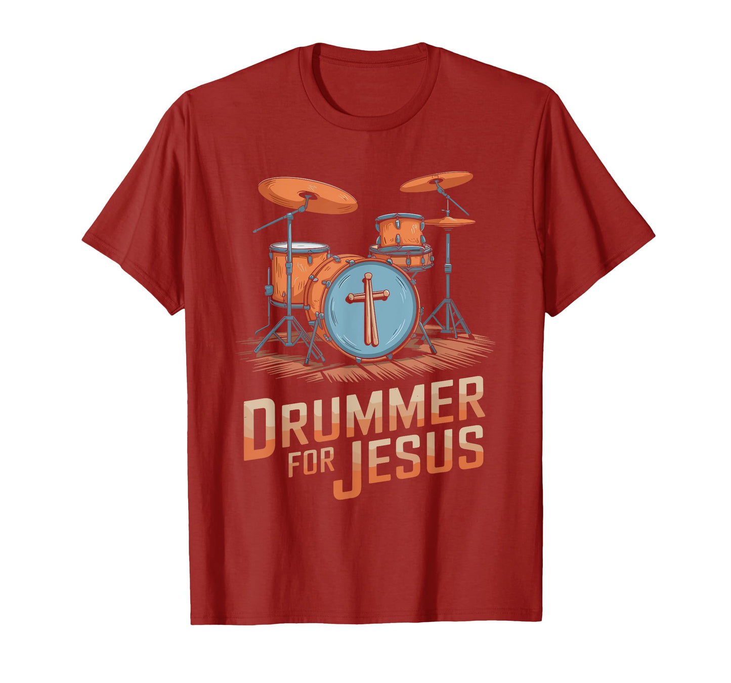 Drummer For Jesus, Drums Percussionist And Drummer Drumming T-Shirt