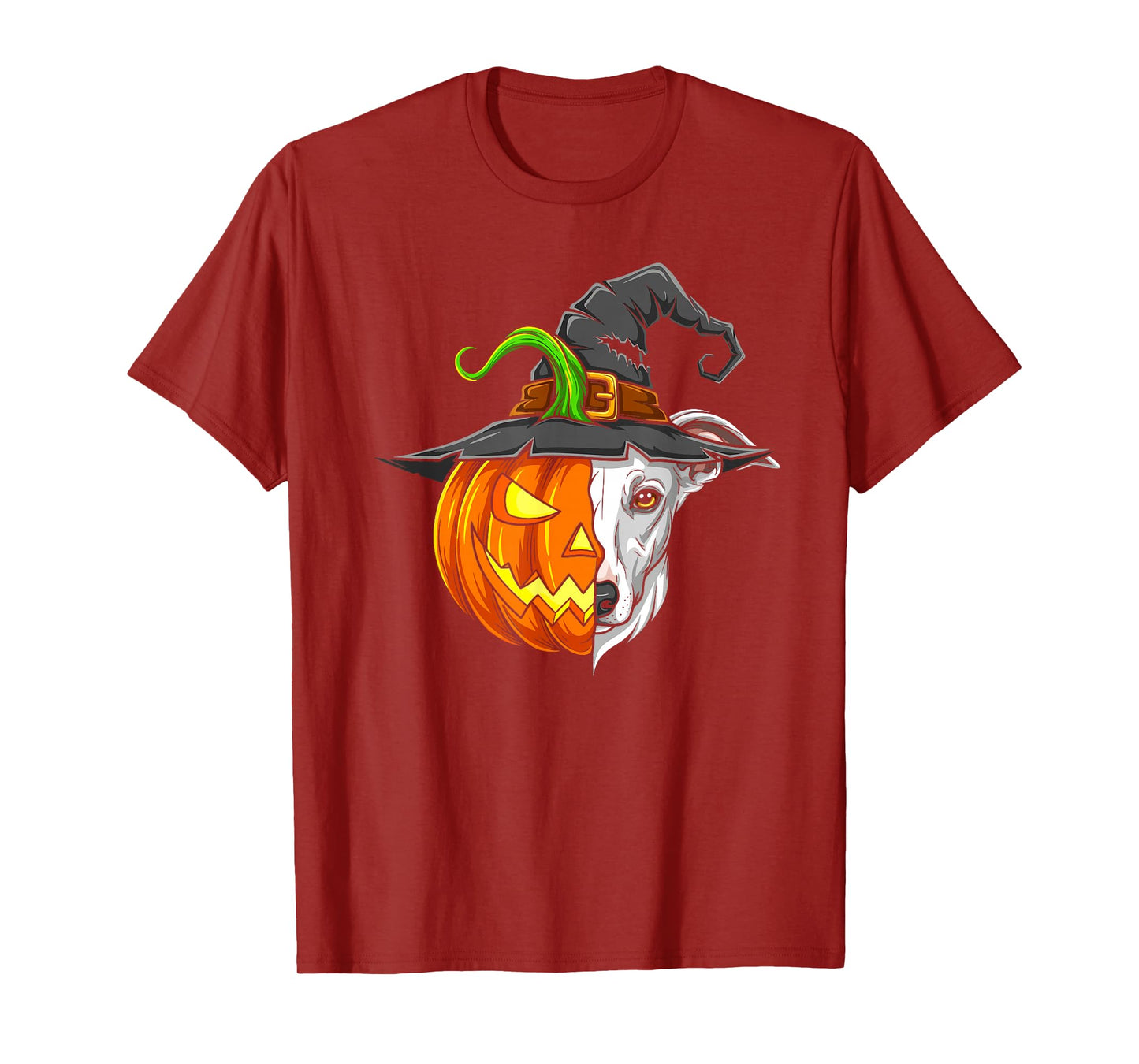 Whippet Pumpkin Jack O Lantern Halloween Kids Mens Womens T-Shirt