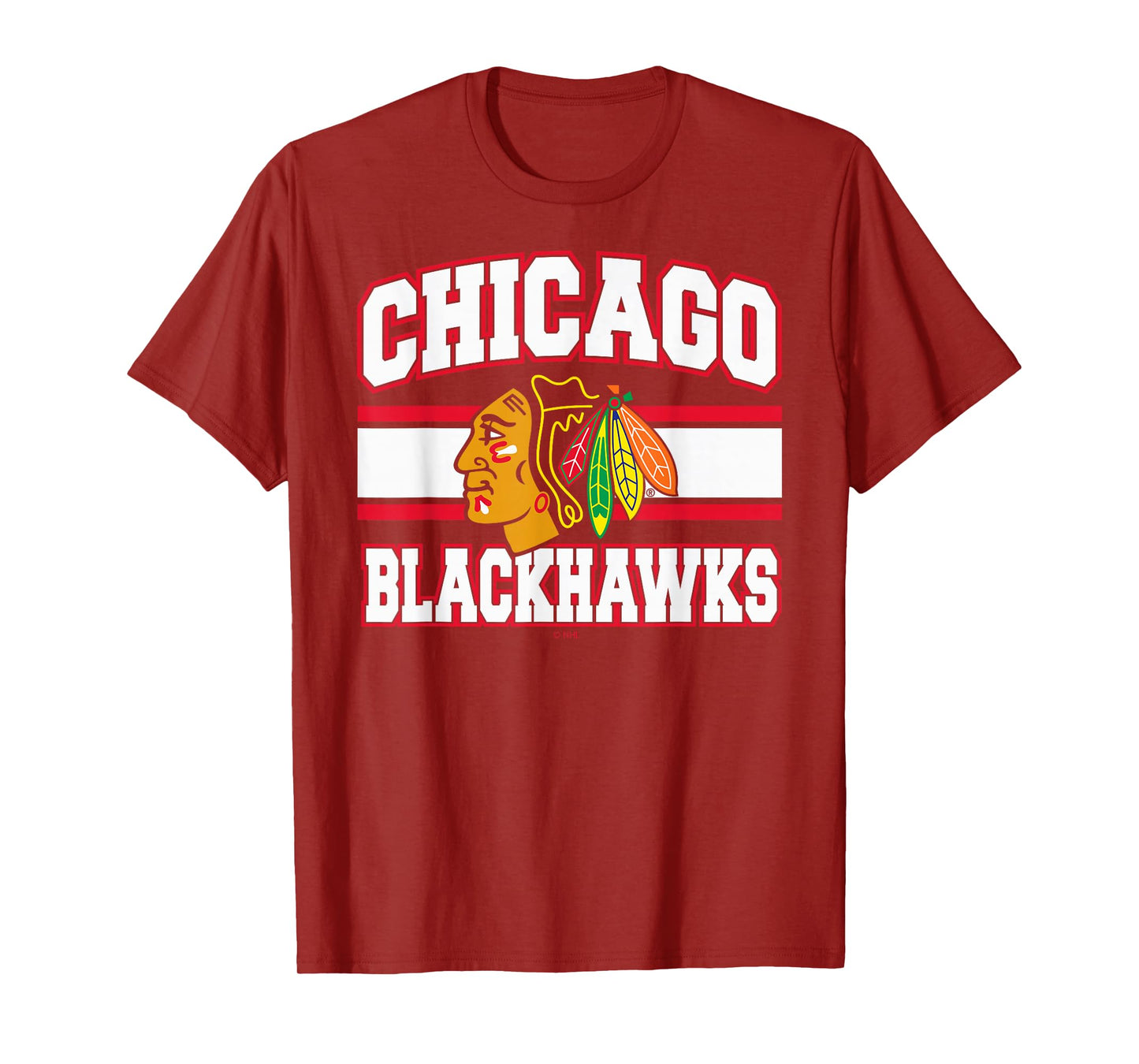 Chicago Blackhawks Stripe Black Officially Licensed T-Shirt