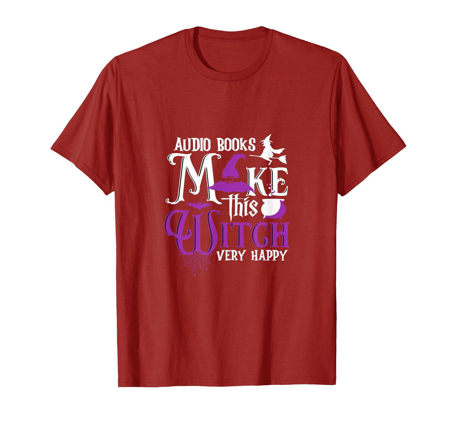 Funny Witch Audiobooks Lover Spooky Reading Art T-Shirt