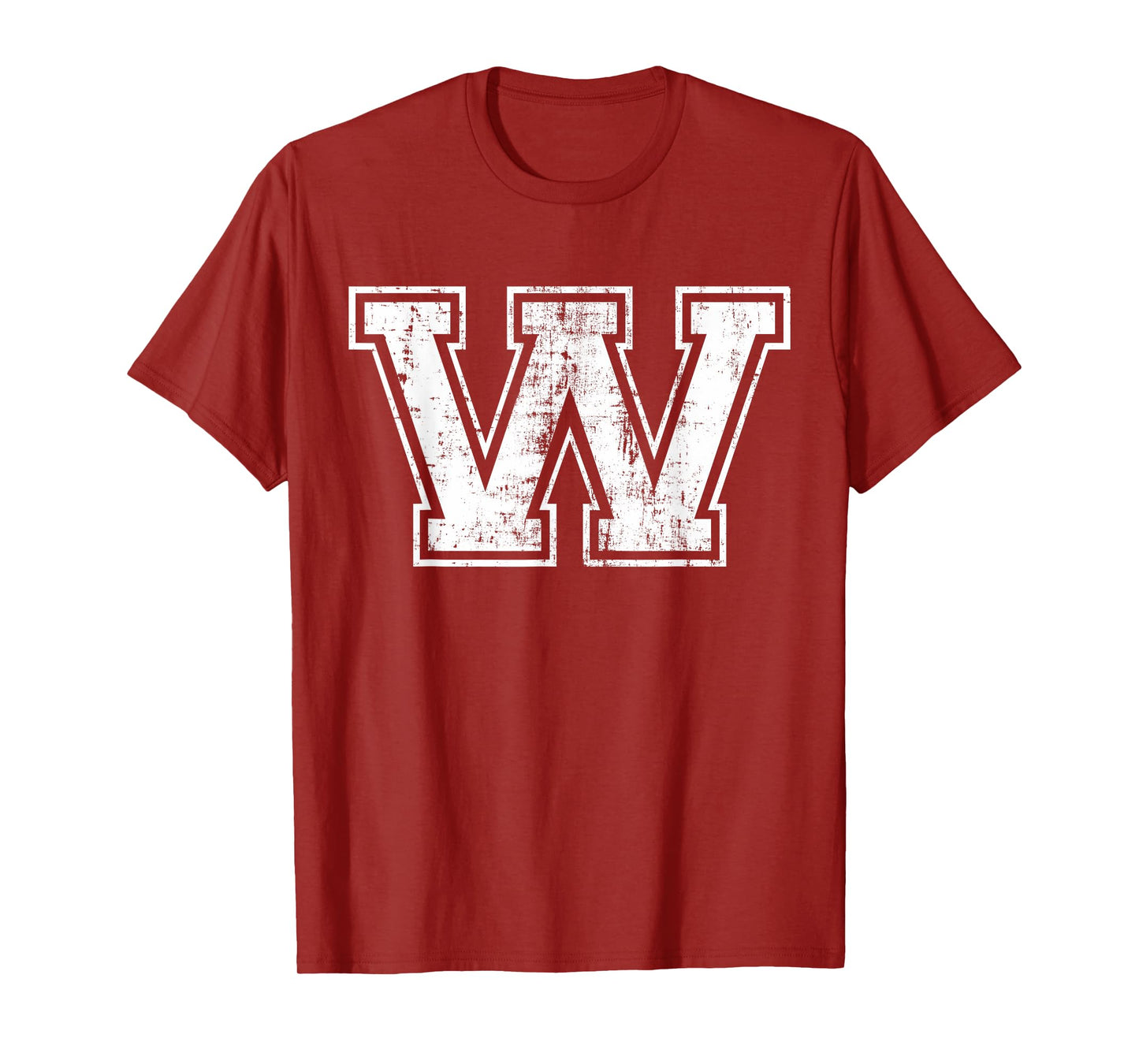 Letter W Uppercase Alphabet Initial School College Varsity T-Shirt
