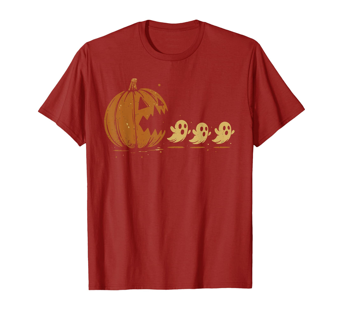 Halloween Gamer Pumpkin Eating Ghost Costume Men Boys Kids T-Shirt