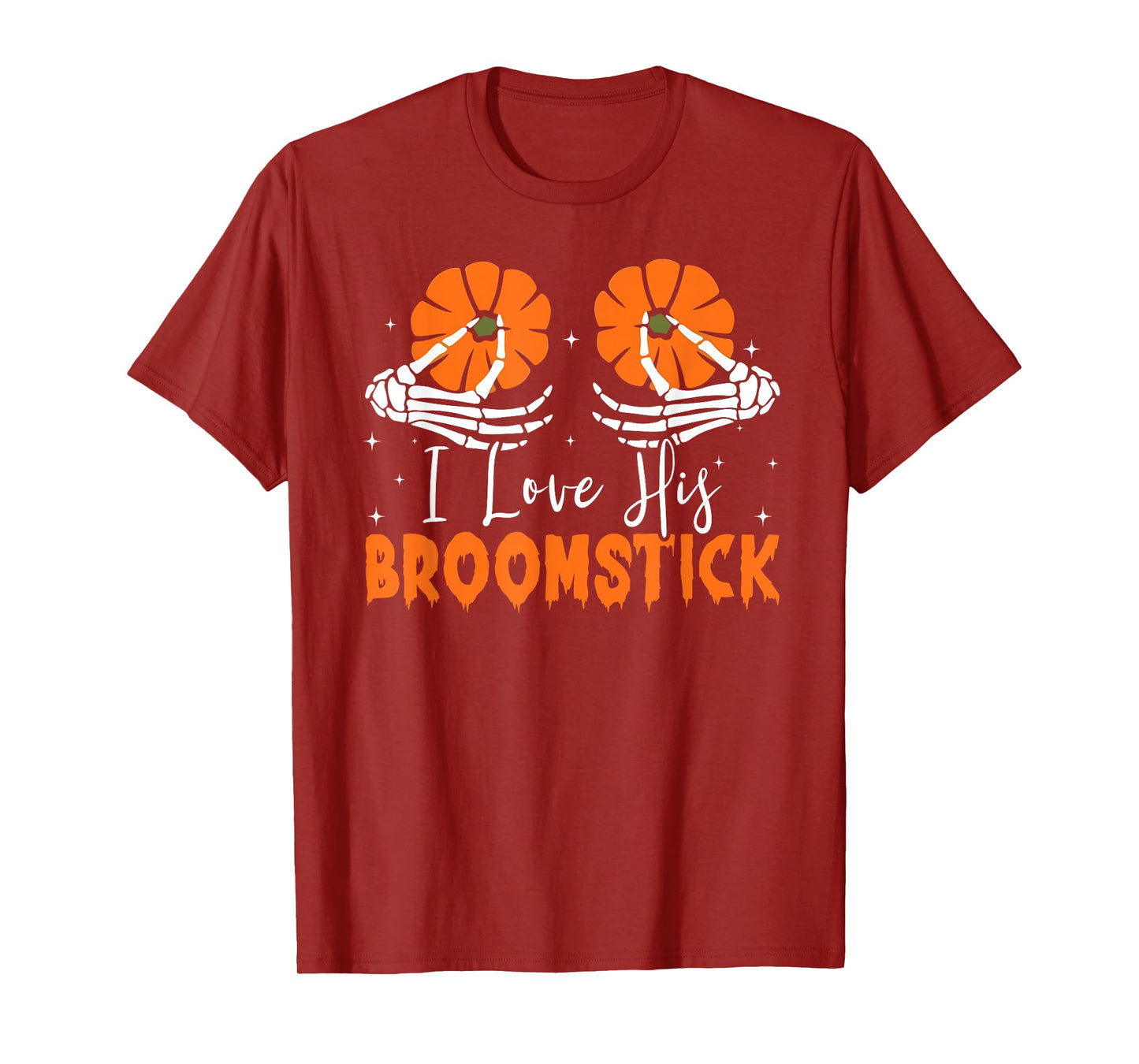 I Love Her Pumpkins I Love His Broomstick Halloween Couples T-Shirt