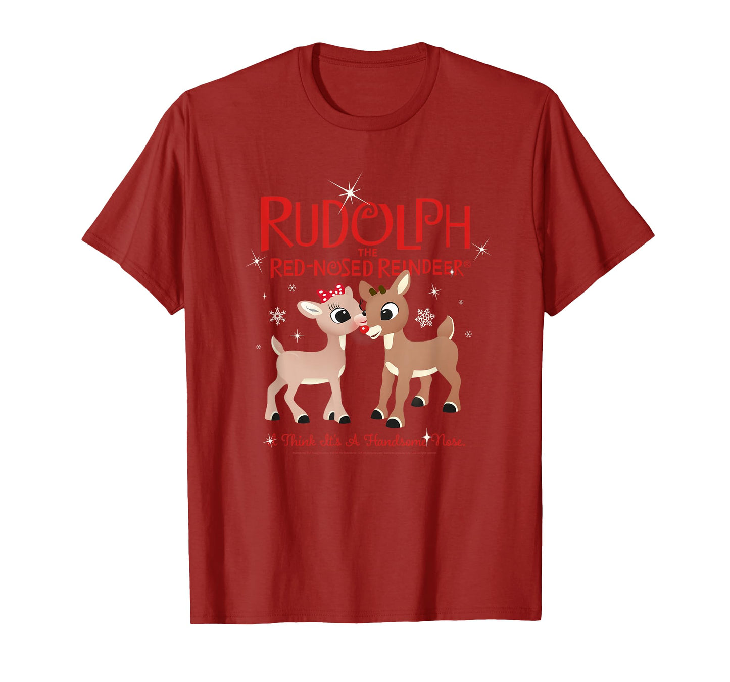Rudolph and Clarice It's A Handsome Nose Retro Christmas T-Shirt