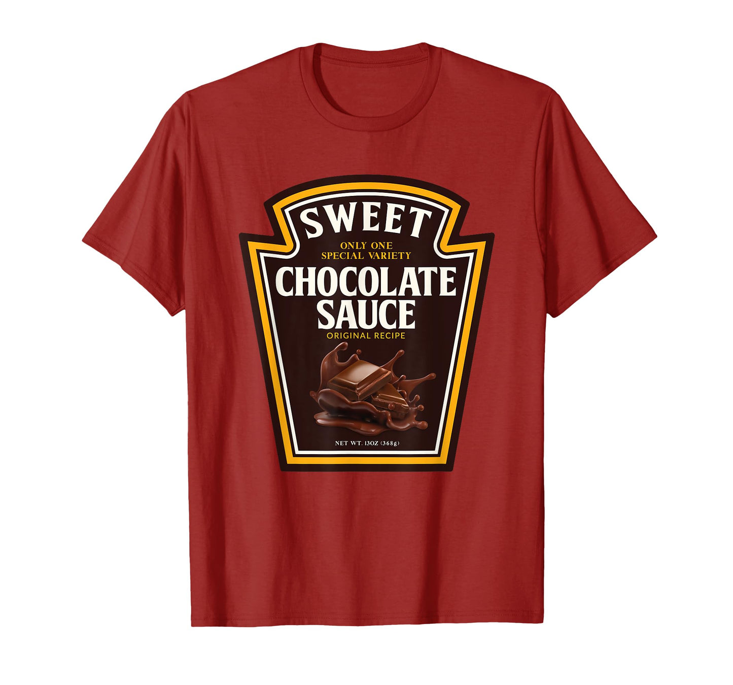 Sweet Chocolate Sauce Funny Bottle Label Condiment design T-Shirt