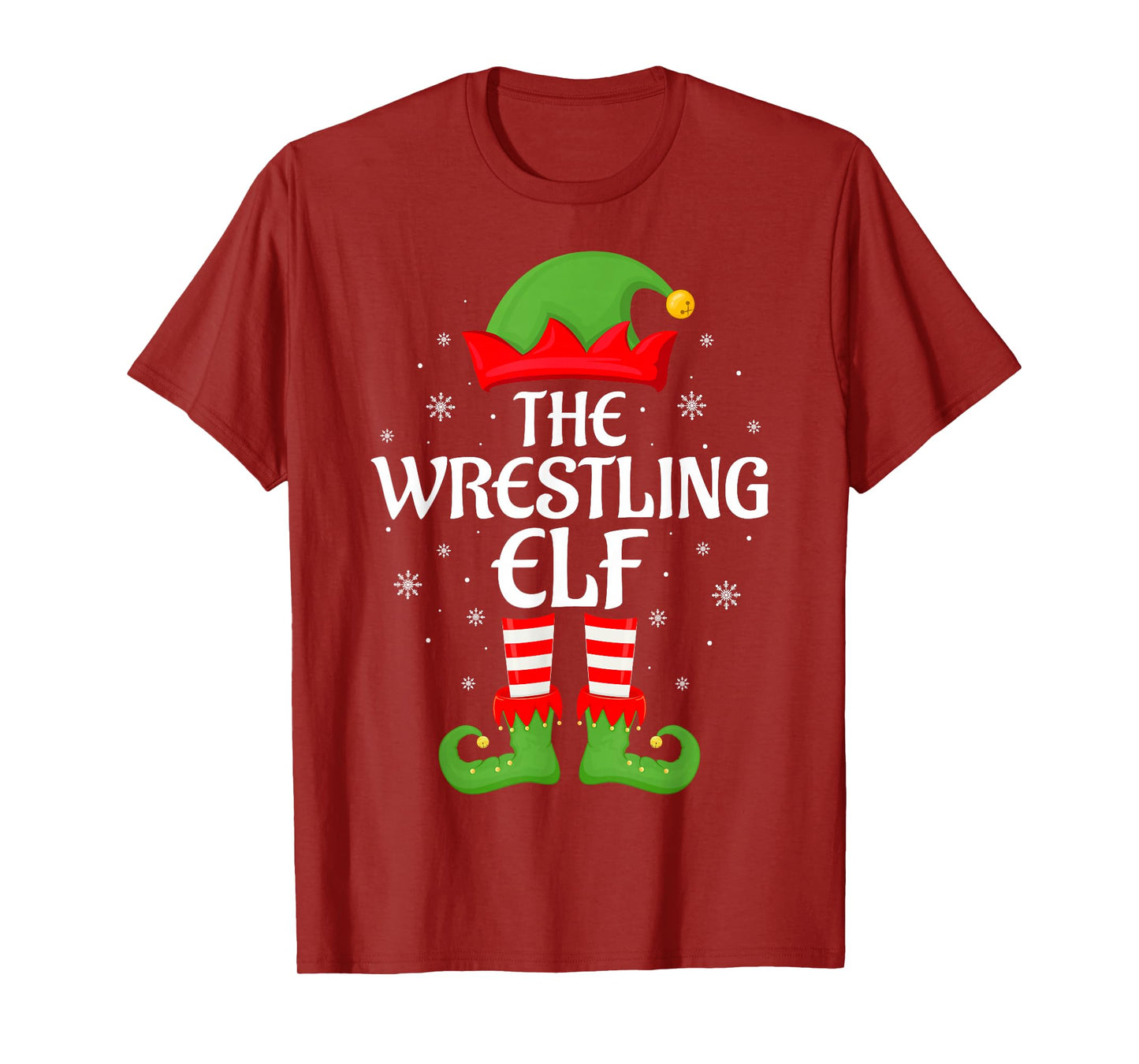 Wrestling Elf Xmas Family Matching Elf Squad Christmas T-Shirt