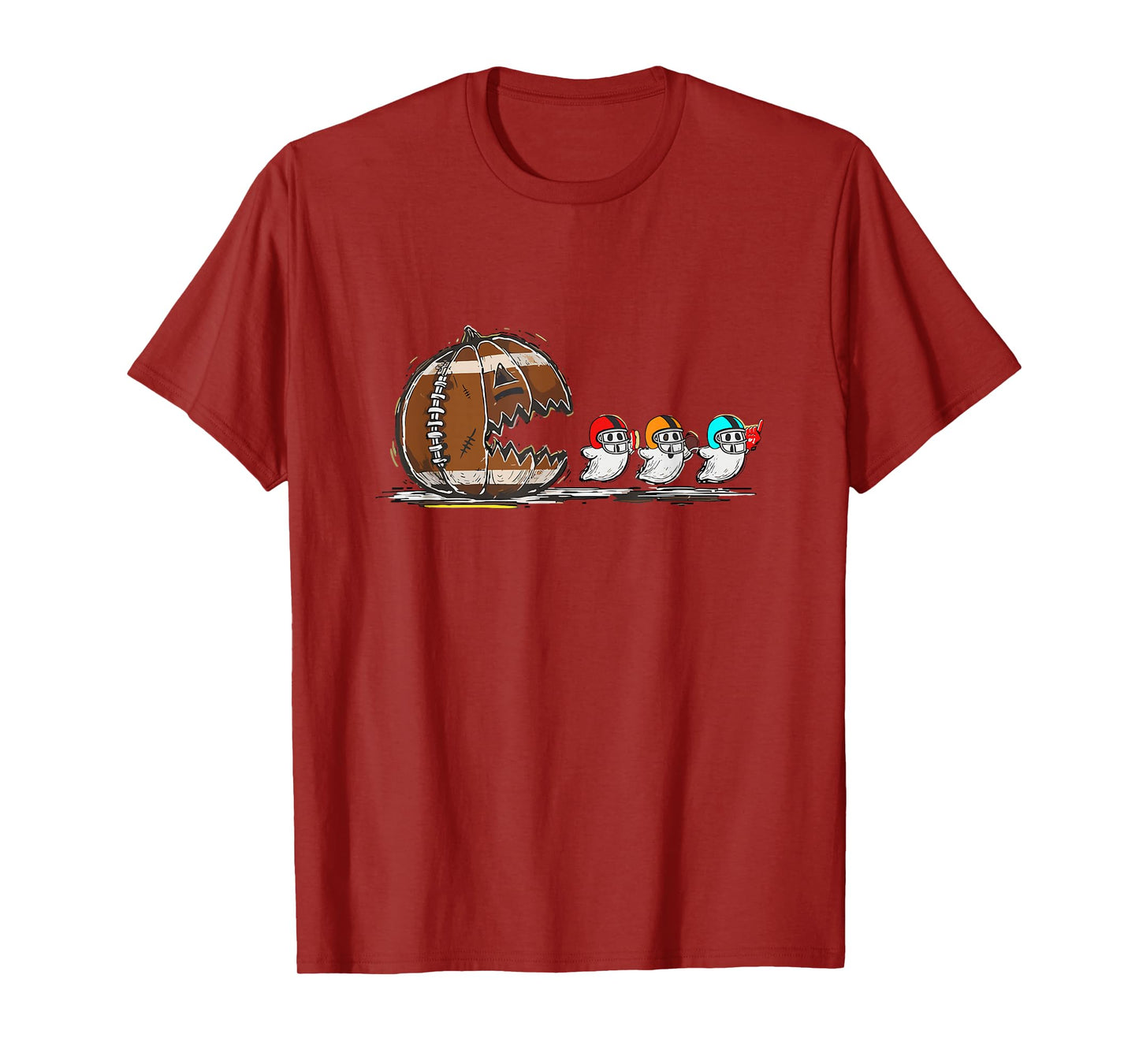 Football Chasing Ghost Halloween Football Gameday Boo Spooky T-Shirt