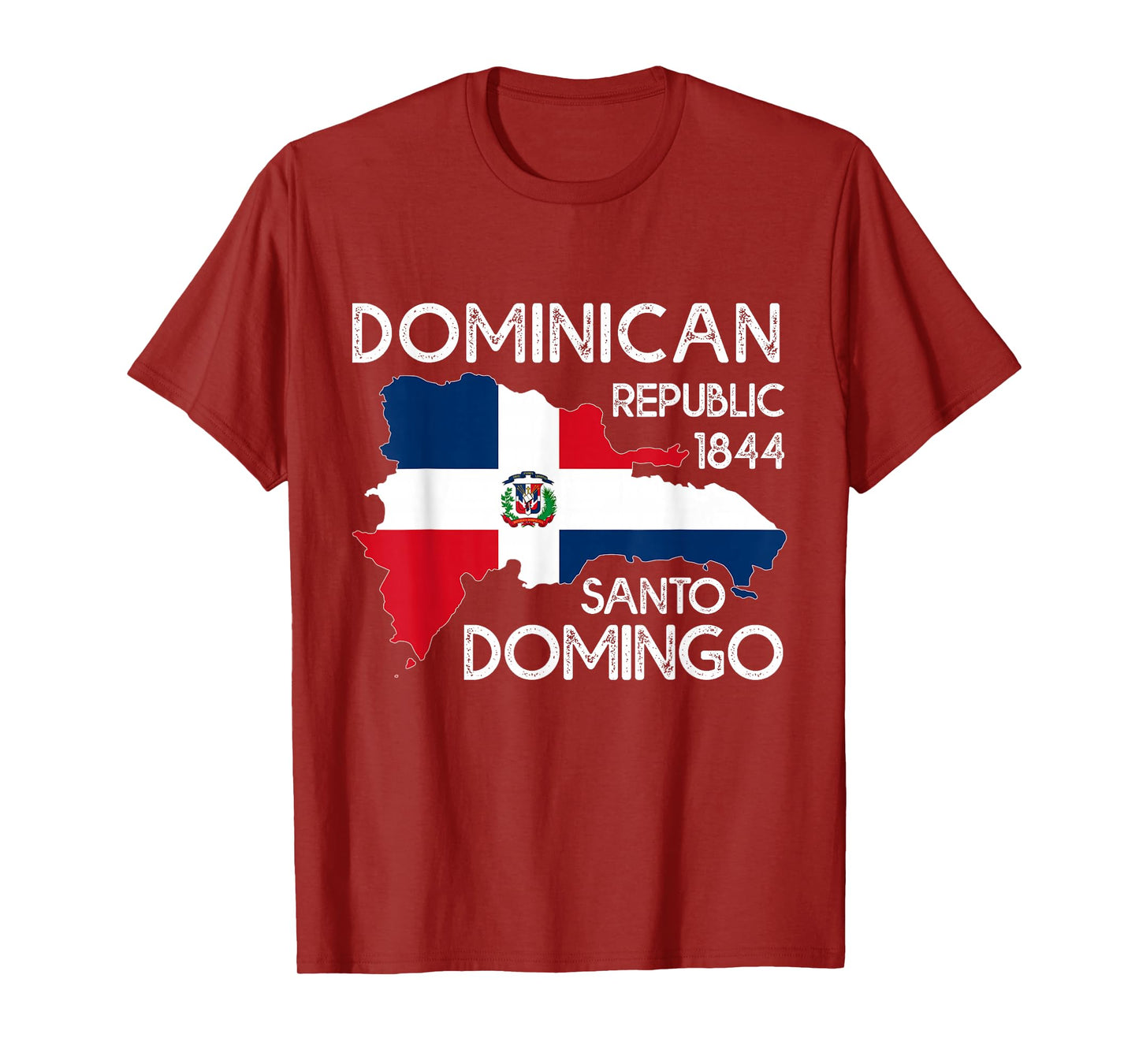 Dominican Republic Santo Domingo 1844 DR Flag Map Design T-Shirt