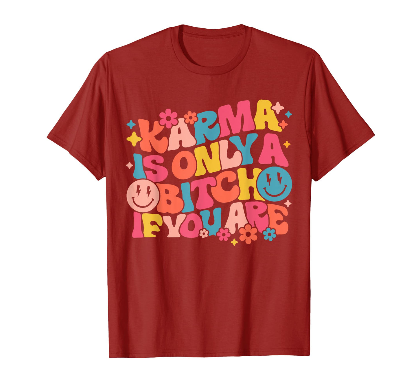 Karma Is Only A Bitch If You Are Trendy Leopard Preppy T-Shirt