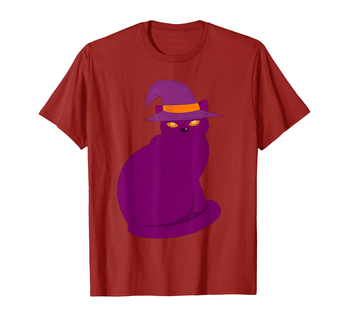 Cute Witch Purple Cat Spooky Halloween Pet Aesthetic T-Shirt