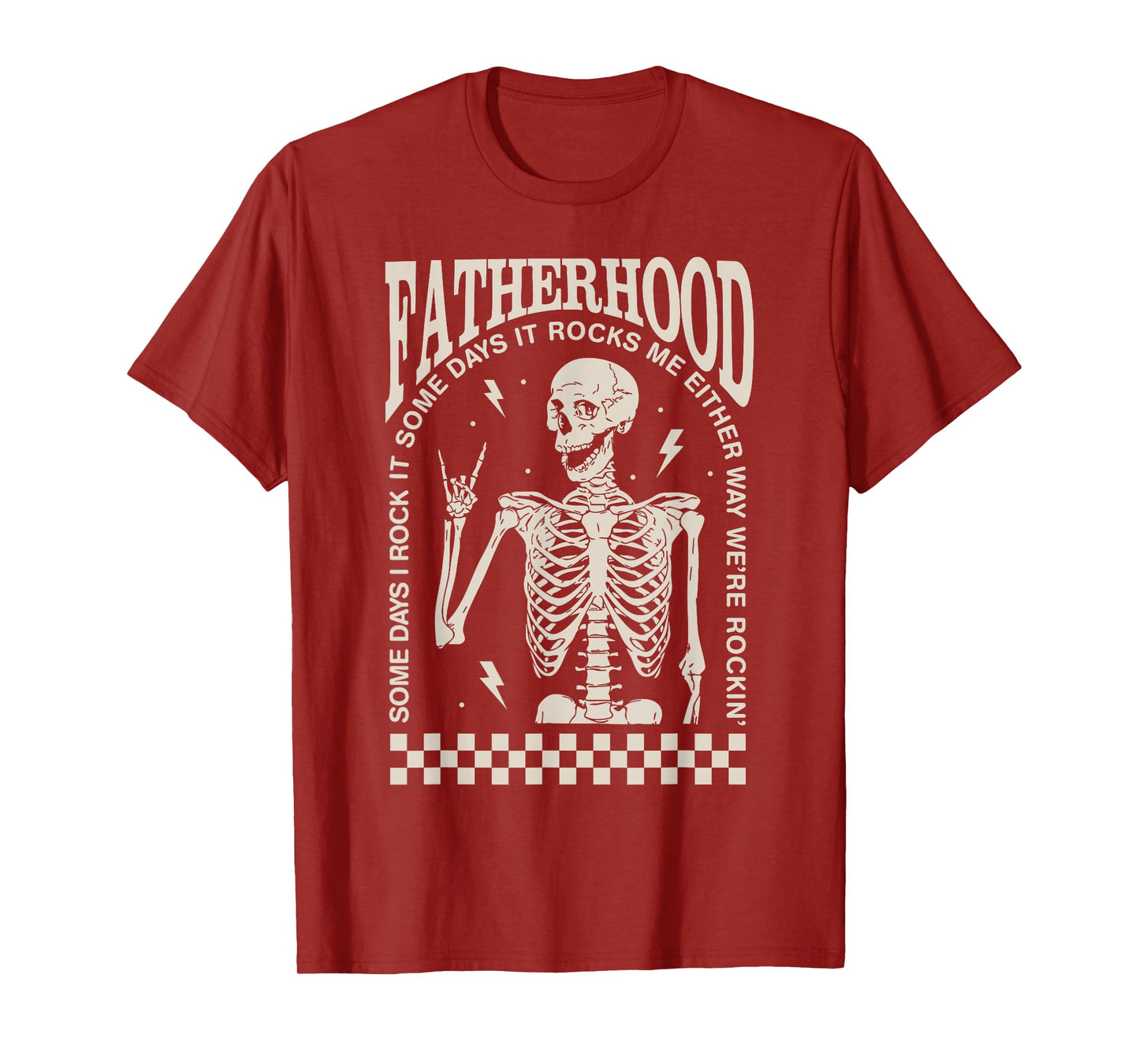 Funny Fatherhood Rock Skeleton Dad Life Vintage Fathers Day T-Shirt