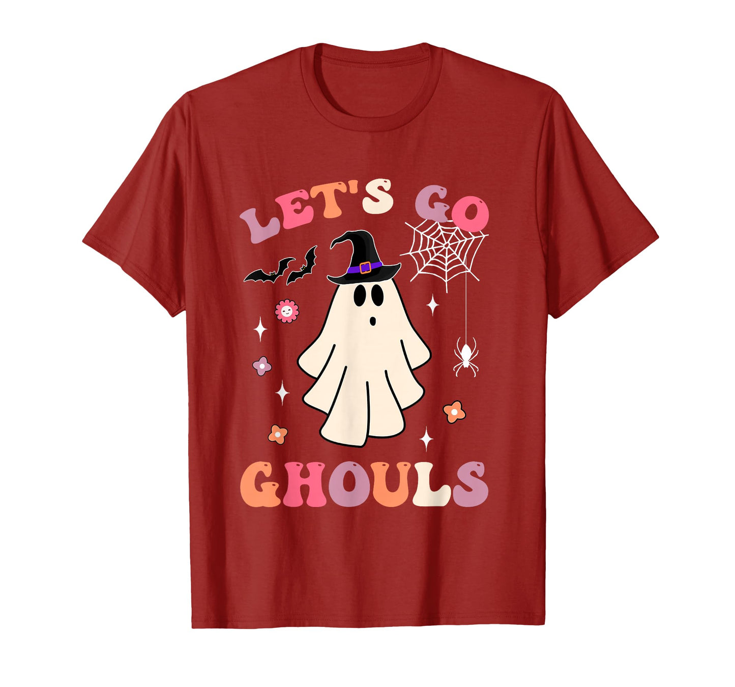 Groovy Let's Go Ghouls Shirt Halloween Ghost Witch Costumes T-Shirt