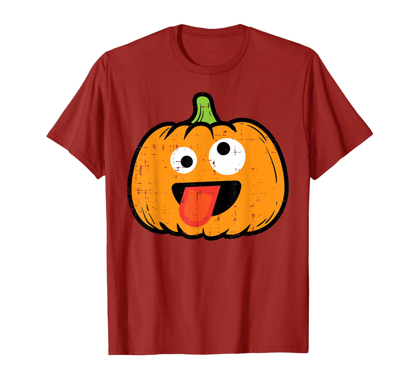Halloween Pumpkin Tongue Out Face Costume Boy Kids Men Women T-Shirt