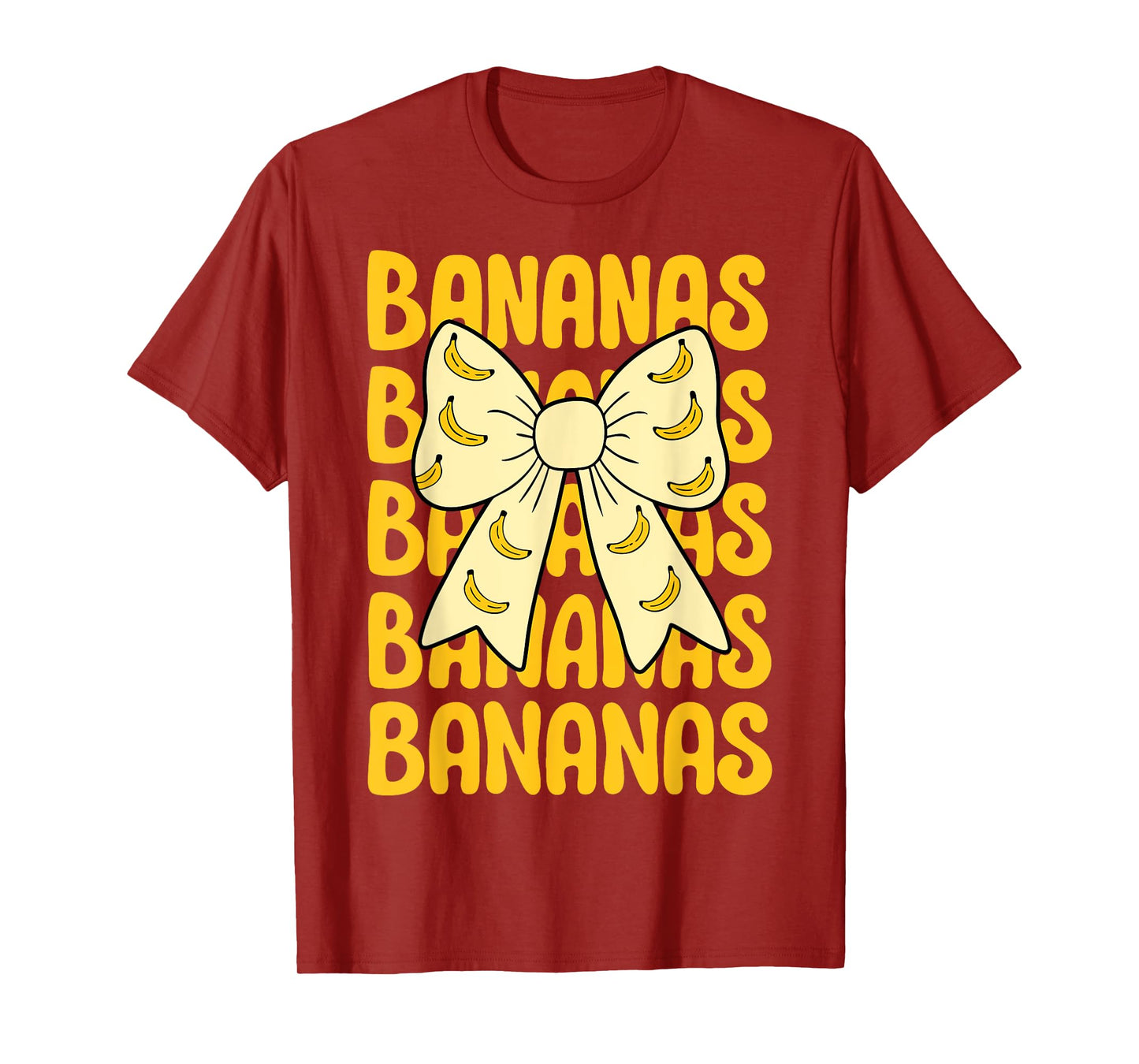Retro Bananas Last Name Coquette Bow Women Girls Kids T-Shirt