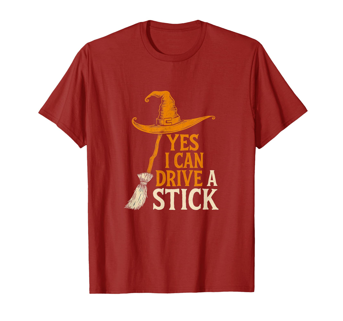 Yes I Can Drive A Stick Funny Halloween Witchy Tee T-Shirt