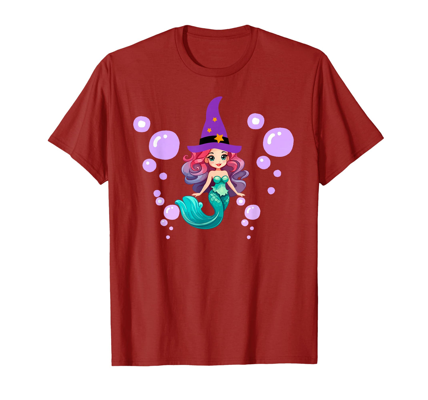 Cute Witch Halloween Mermaid Costume Gifts for Women Girls T-Shirt