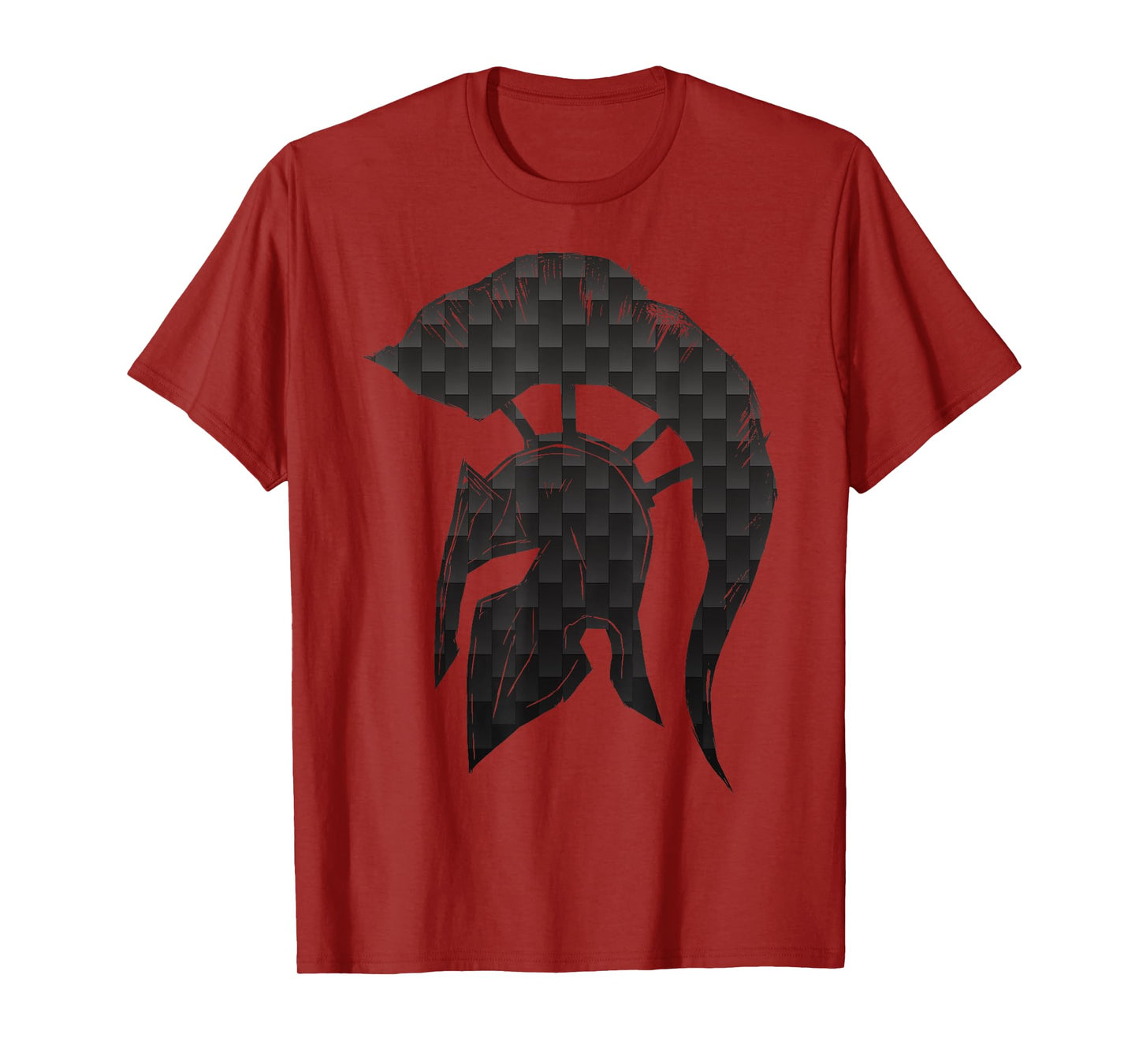 Spartan Helmet Warrior Trojan Warrior Carbon Pattern gym T-Shirt