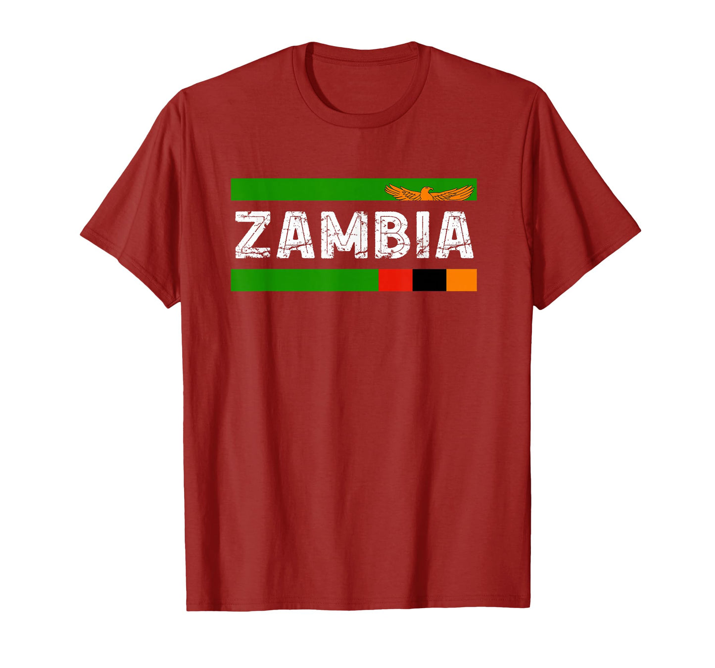 Zambia Flag Vintage Zambian Pride Heritage Zambian Roots T-Shirt