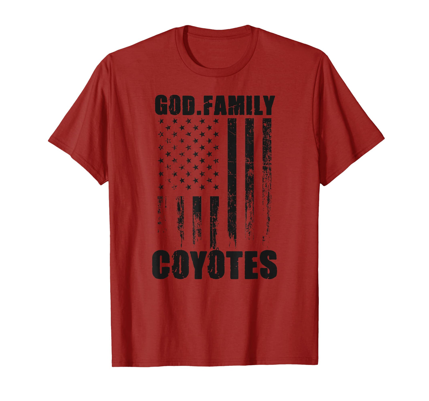 Williston Coyotes God. Family. Vintage USA Flag T-Shirt