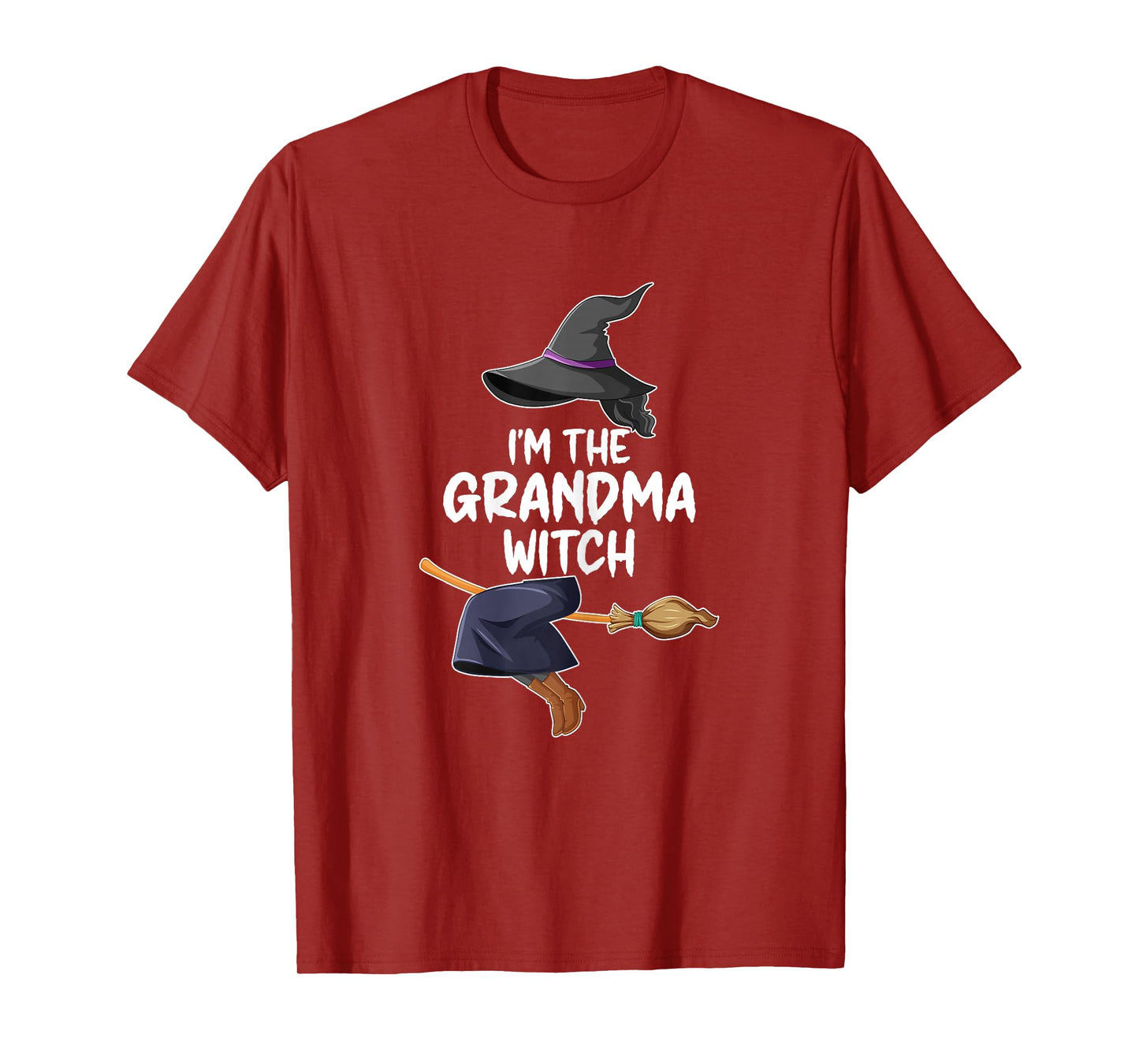 I'm The Grandma Witch Flying Broom Funny Halloween Costume T-Shirt
