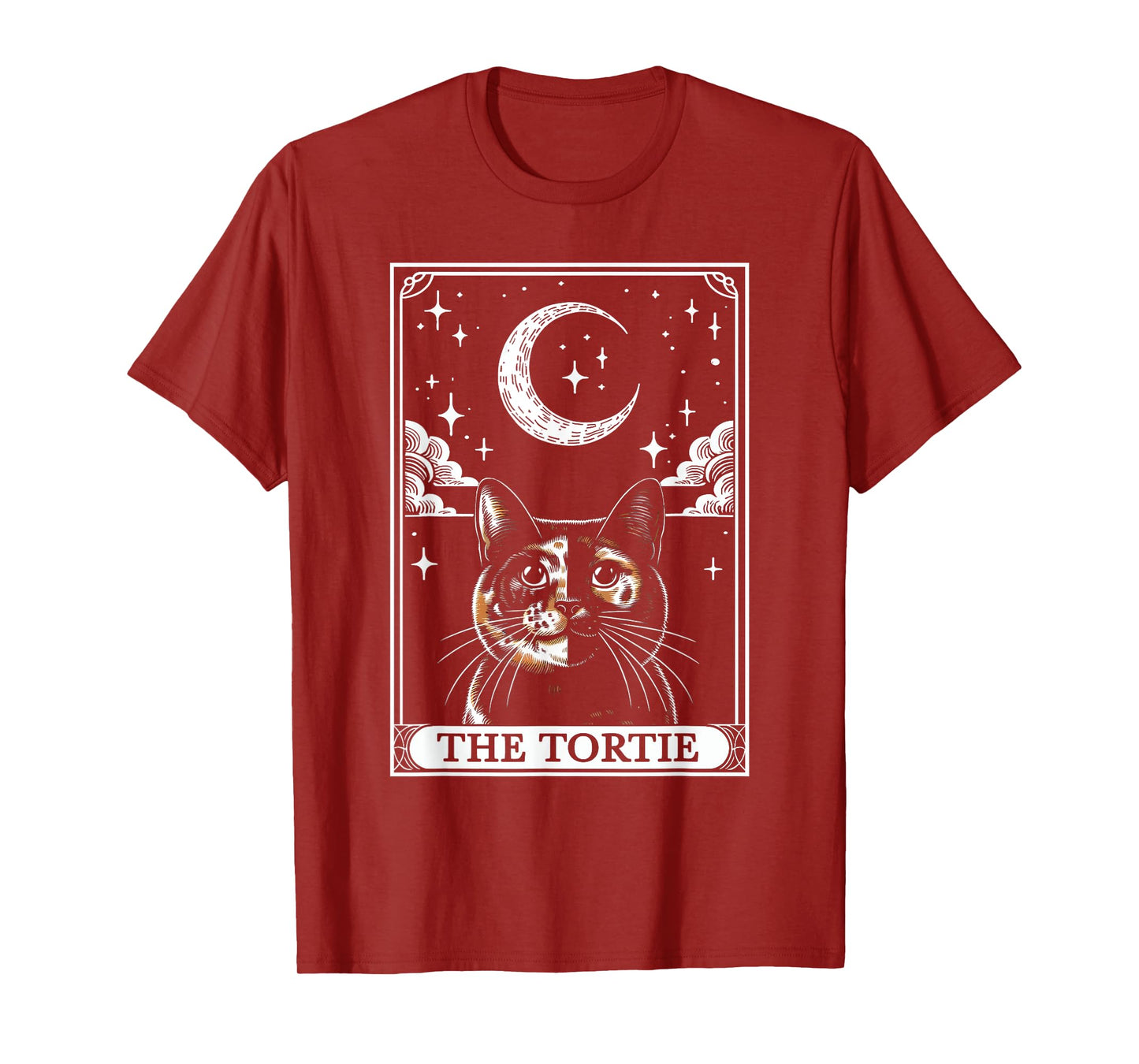 Tarot Card Vintage Crescent Moon Tortie Cat Mom Cat Lovers T-Shirt