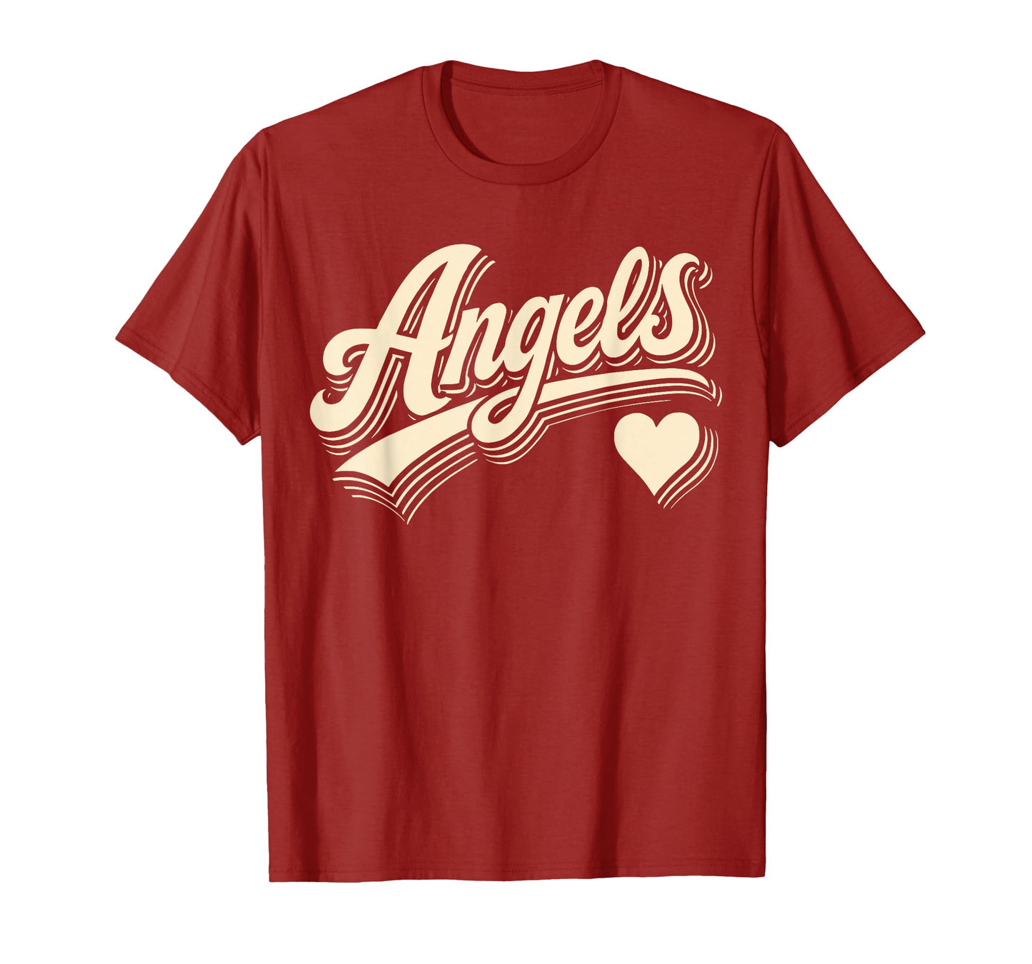 Angels Retro Script with Heart Vintage Gift For Men Women T-Shirt