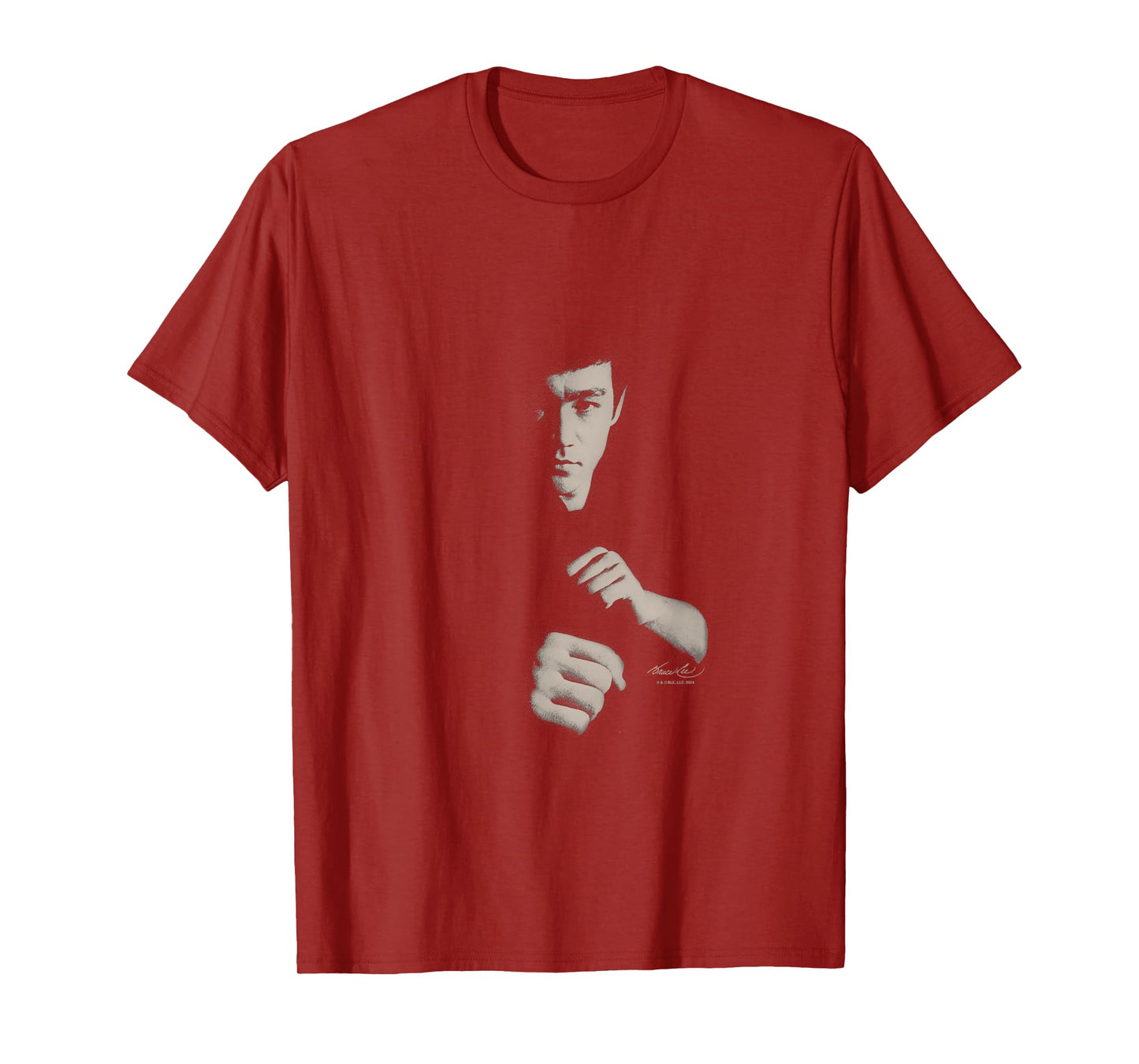Bruce Lee Ready To Fight Shaded Portrait Vintage T-Shirt