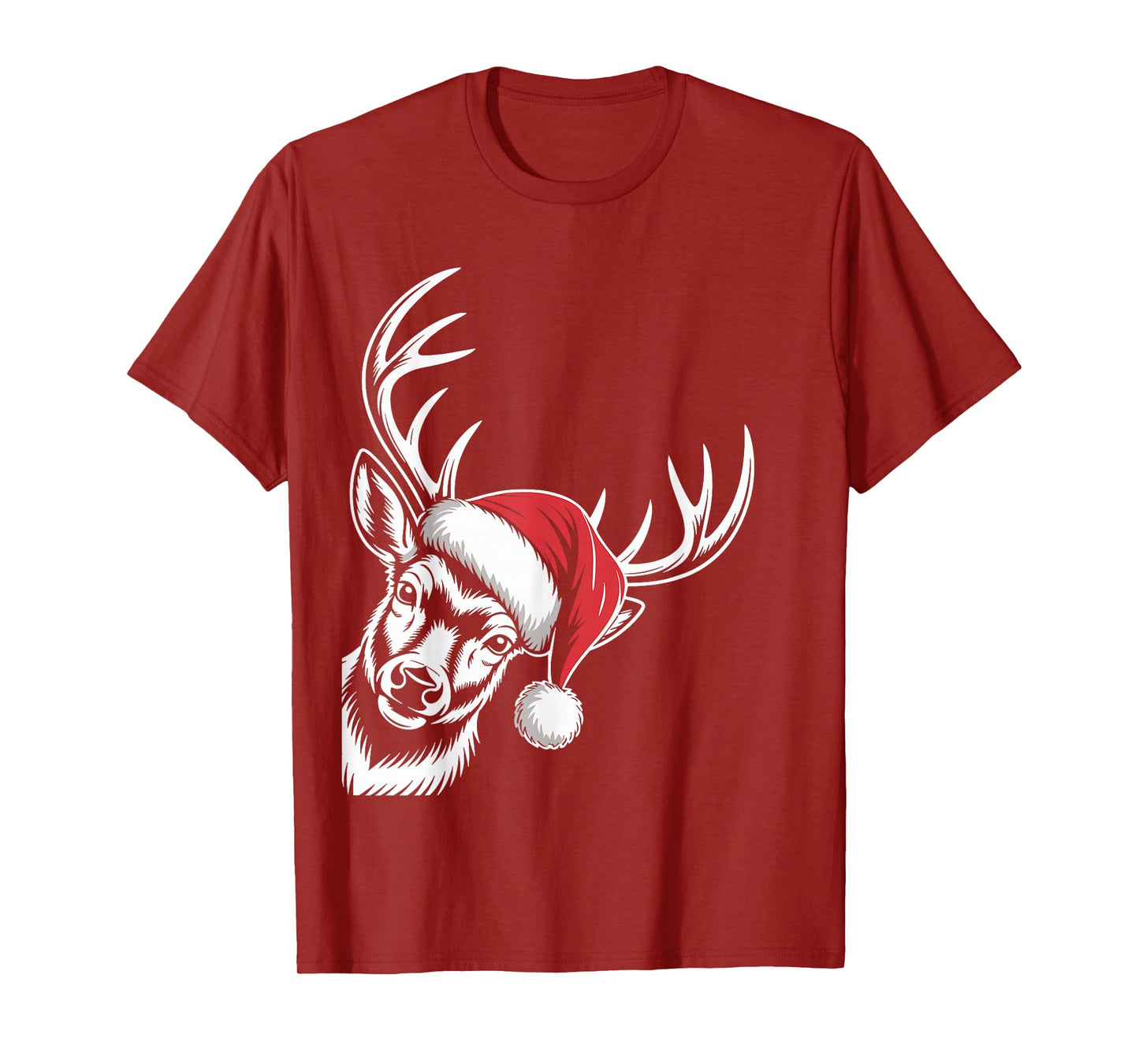 Deer Christmas Santa Hat Pajama Whitetail Buck Deer Xmas T-Shirt