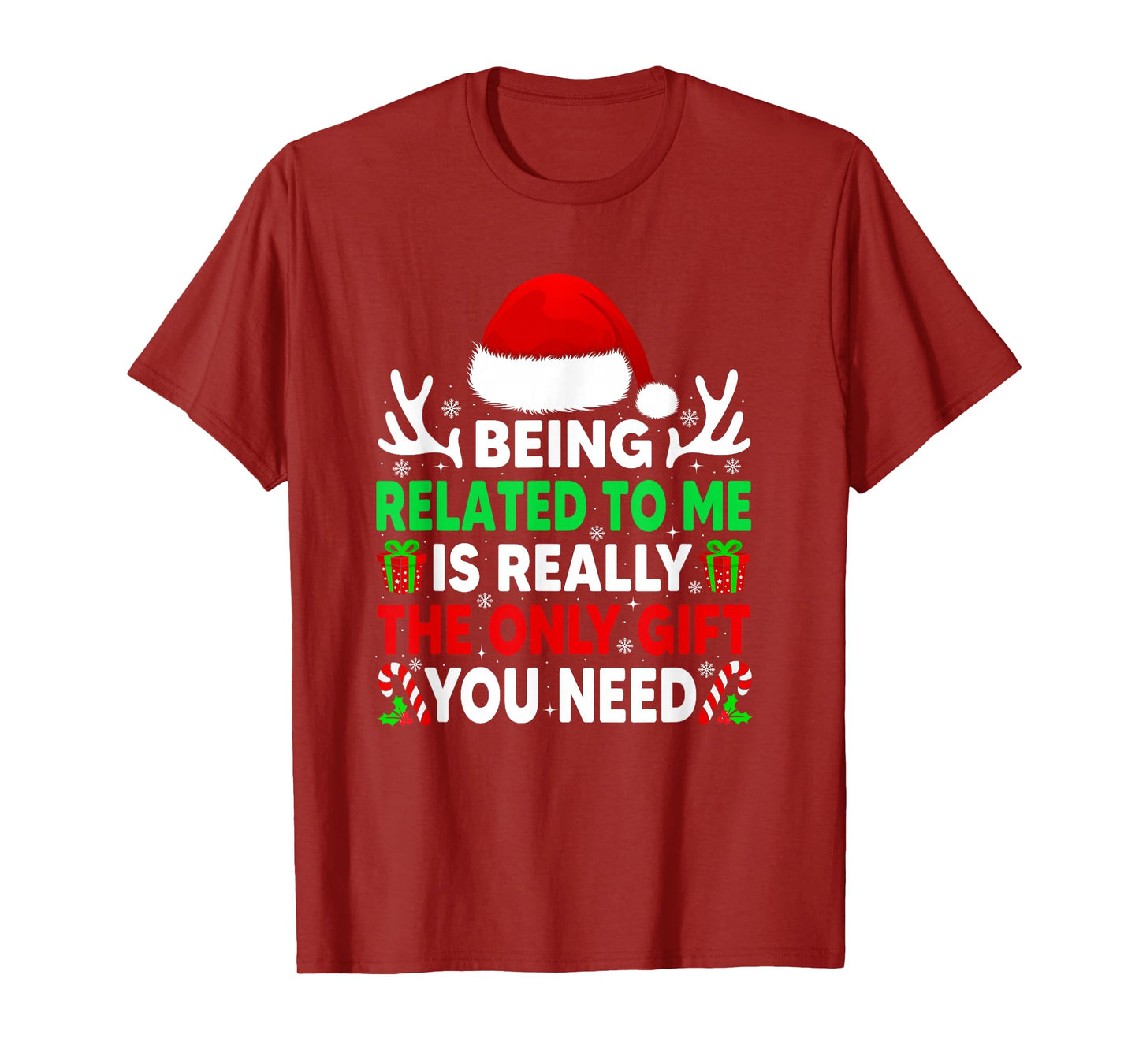 Being Related to Me Family Xmas Pajamas Funny Christmas T-Shirt