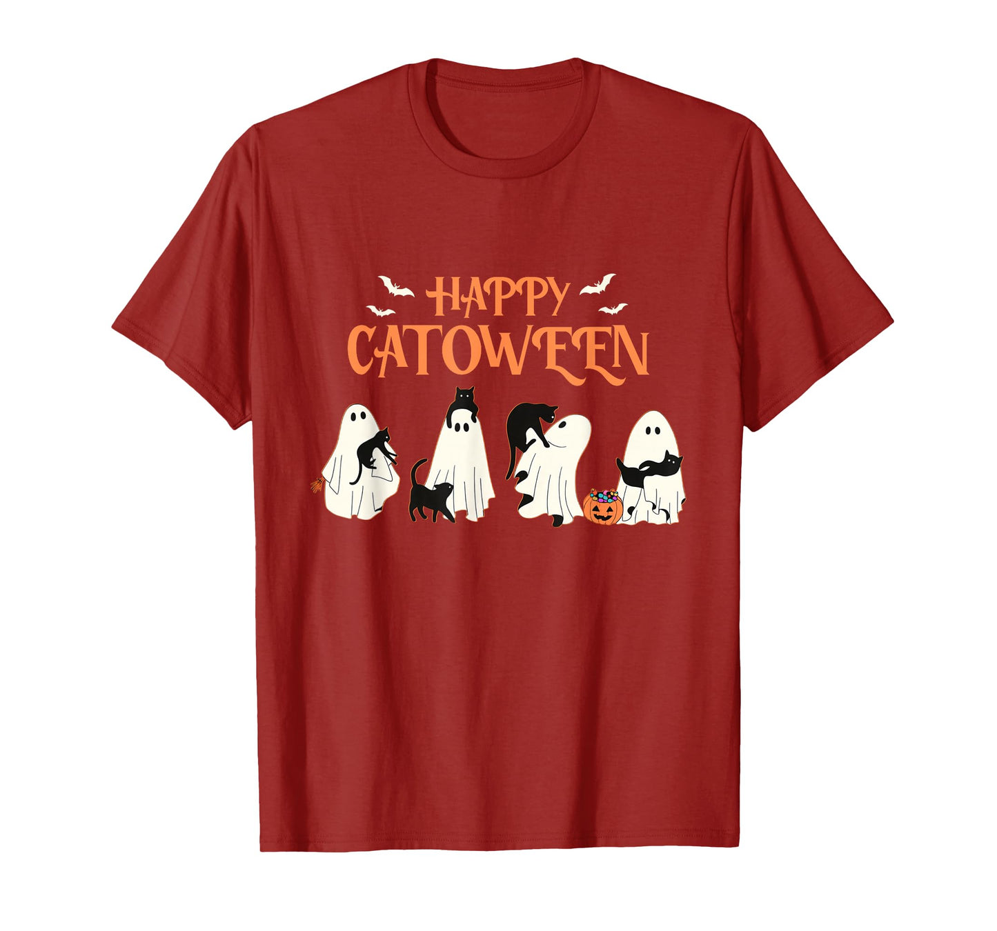 Happy Catoween Cats Halloween Spooky Holiday Cute Kitten Cat T-Shirt