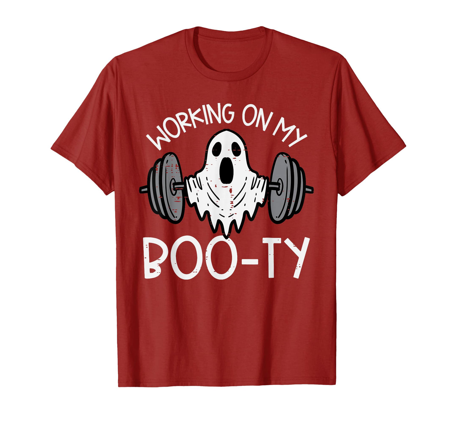 Halloween Ghost Working Booty Funny Gym Costume Men Women T-Shirt
