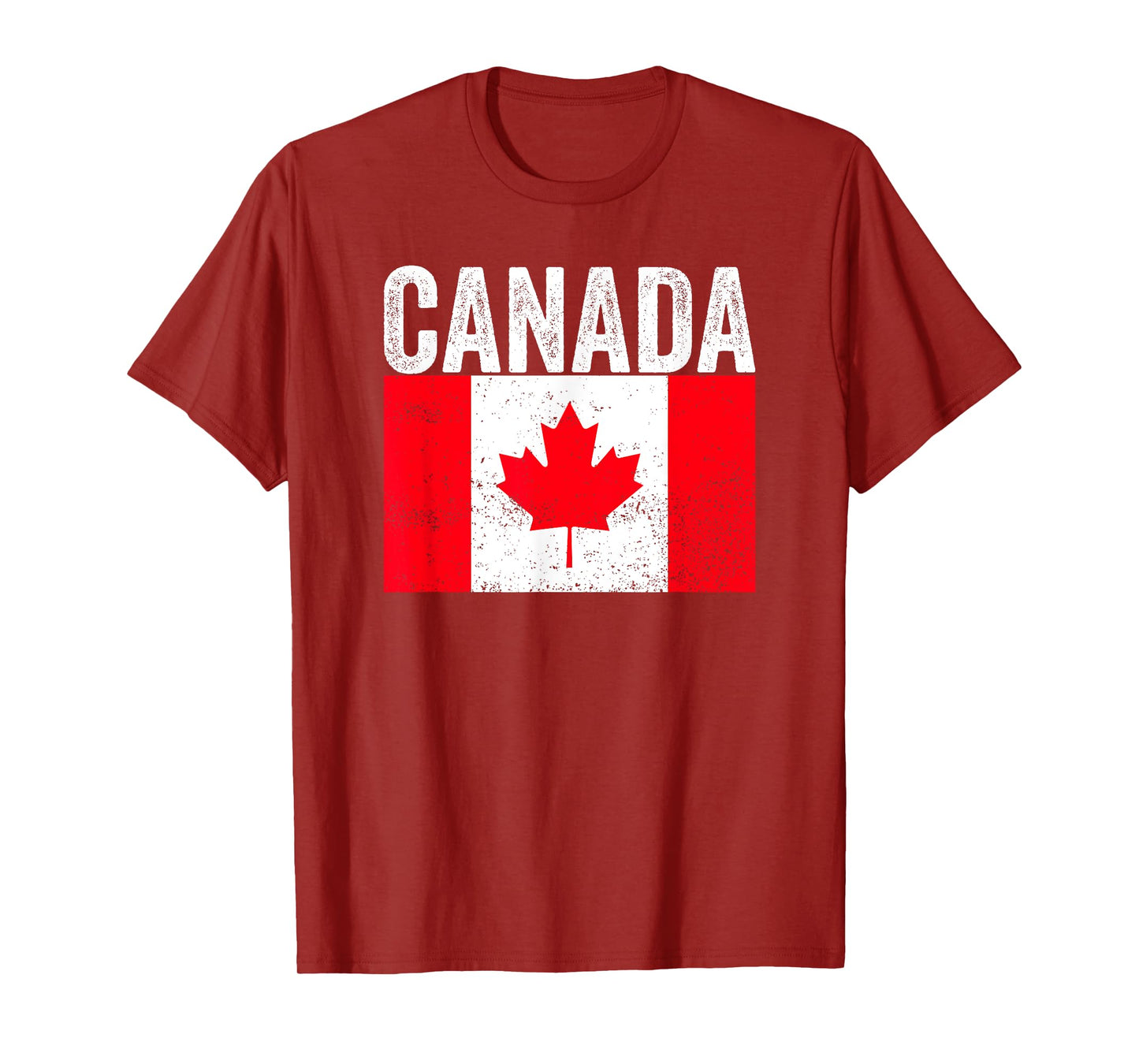 Vintage Canada Flag Distressed Maple Leaf Patriotic Design T-Shirt