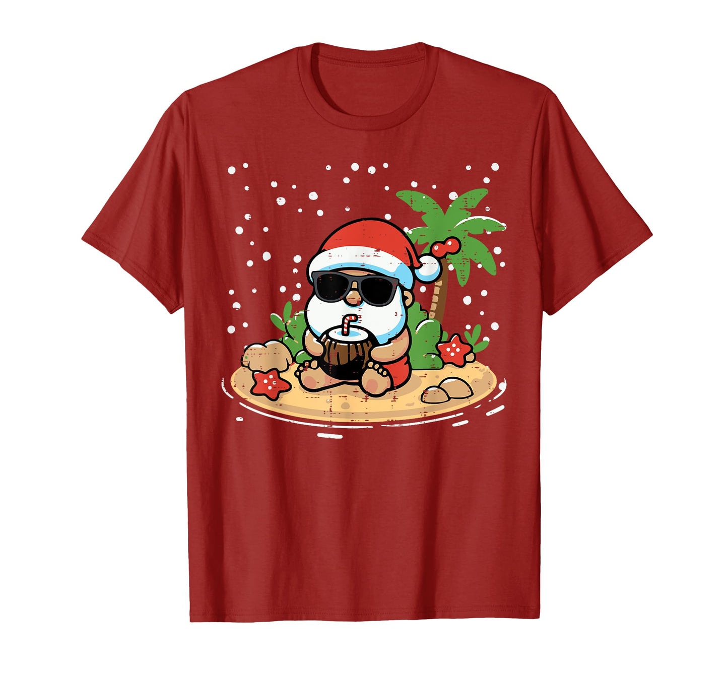 Christmas Santa Beach Xmas Tropical Hawaii Men Women Kids T-Shirt
