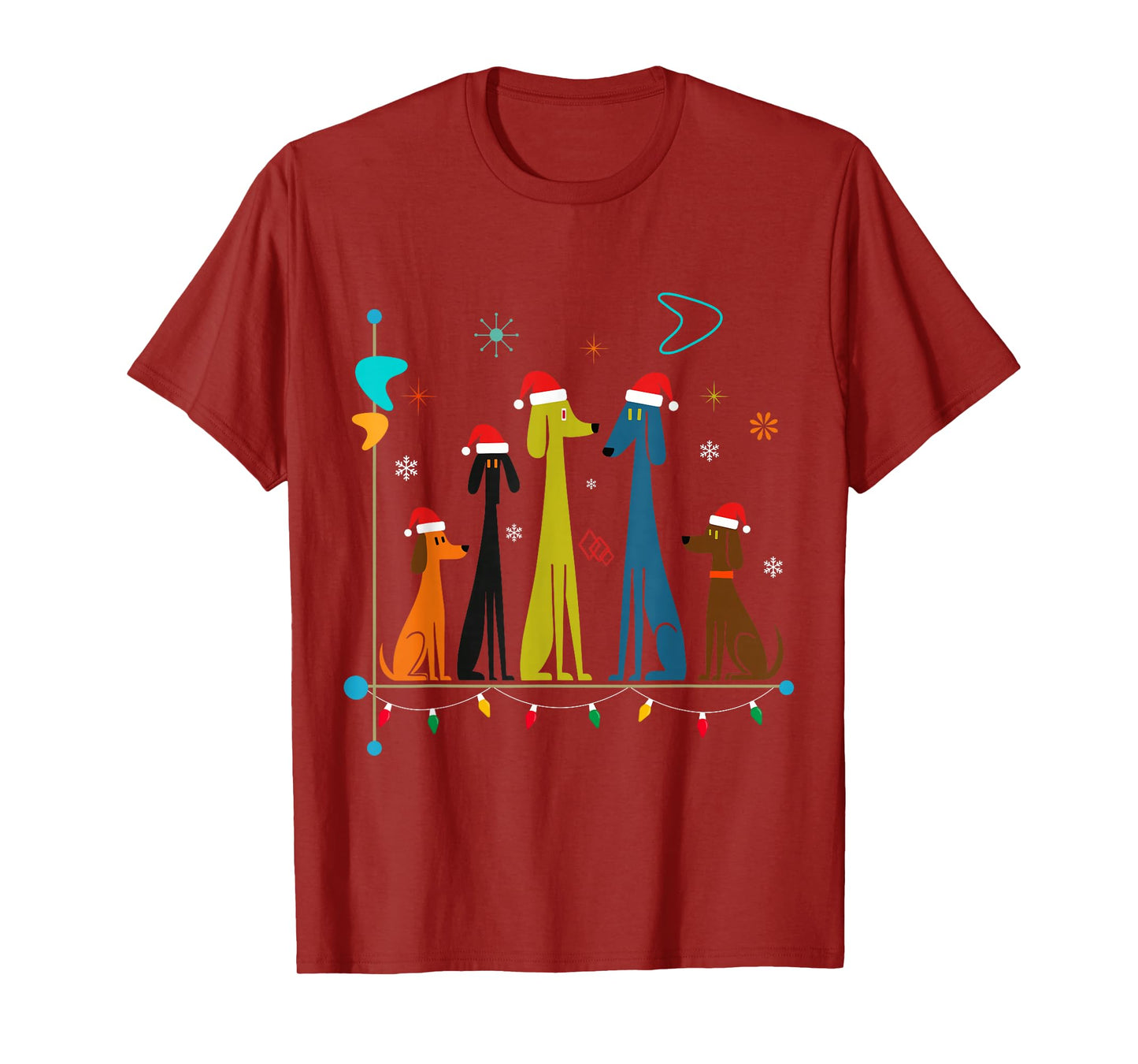 Retro Mid-Century Modern Dogs 50s 60s Style T-Shirt